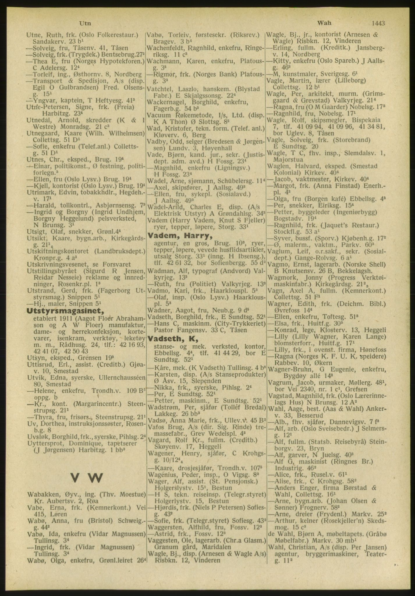 Kristiania/Oslo adressebok, PUBL/-, 1951, p. 1443
