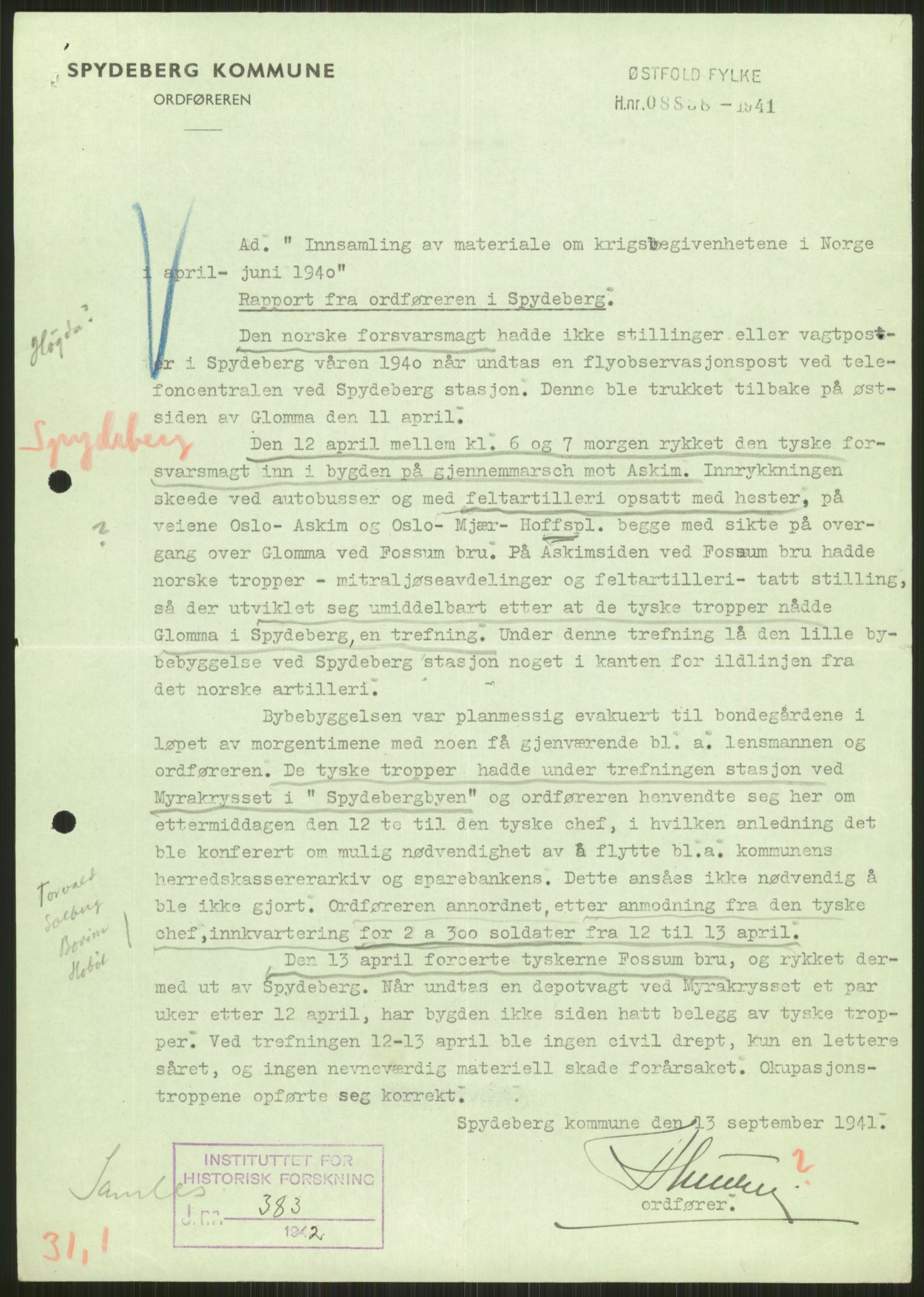 Forsvaret, Forsvarets krigshistoriske avdeling, RA/RAFA-2017/Y/Ya/L0013: II-C-11-31 - Fylkesmenn.  Rapporter om krigsbegivenhetene 1940., 1940, p. 84