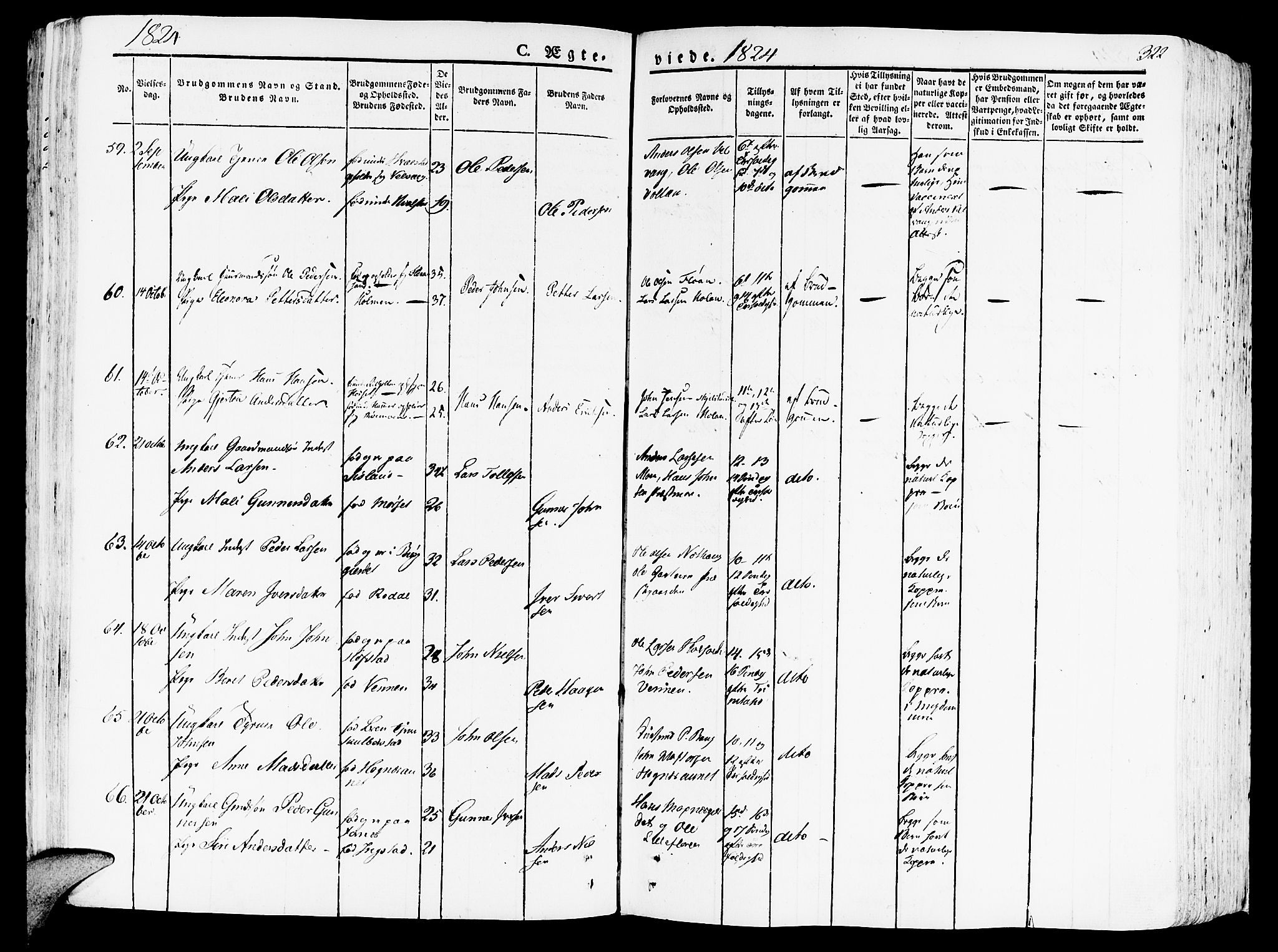 Ministerialprotokoller, klokkerbøker og fødselsregistre - Nord-Trøndelag, SAT/A-1458/709/L0070: Parish register (official) no. 709A10, 1820-1832, p. 322