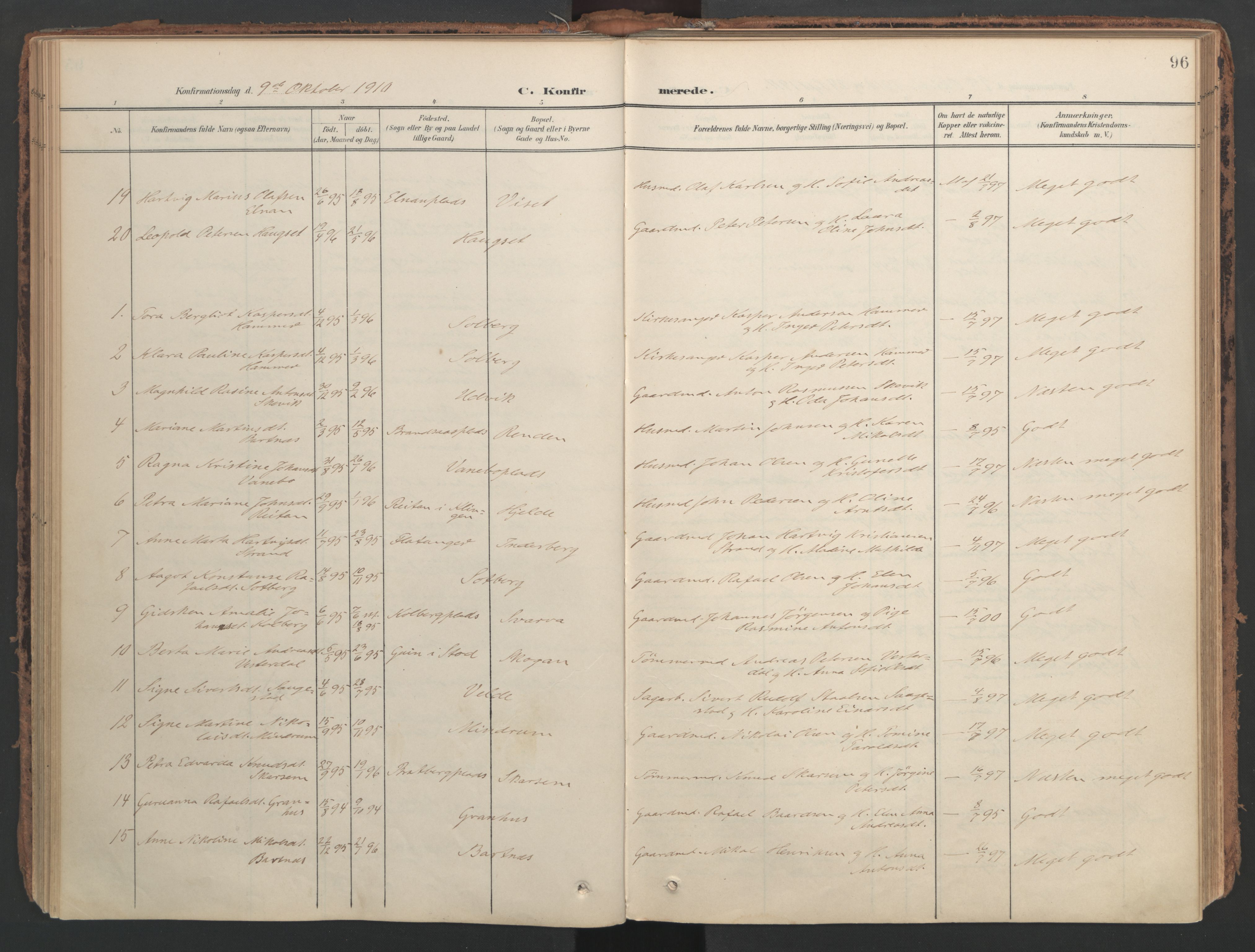 Ministerialprotokoller, klokkerbøker og fødselsregistre - Nord-Trøndelag, SAT/A-1458/741/L0397: Parish register (official) no. 741A11, 1901-1911, p. 96