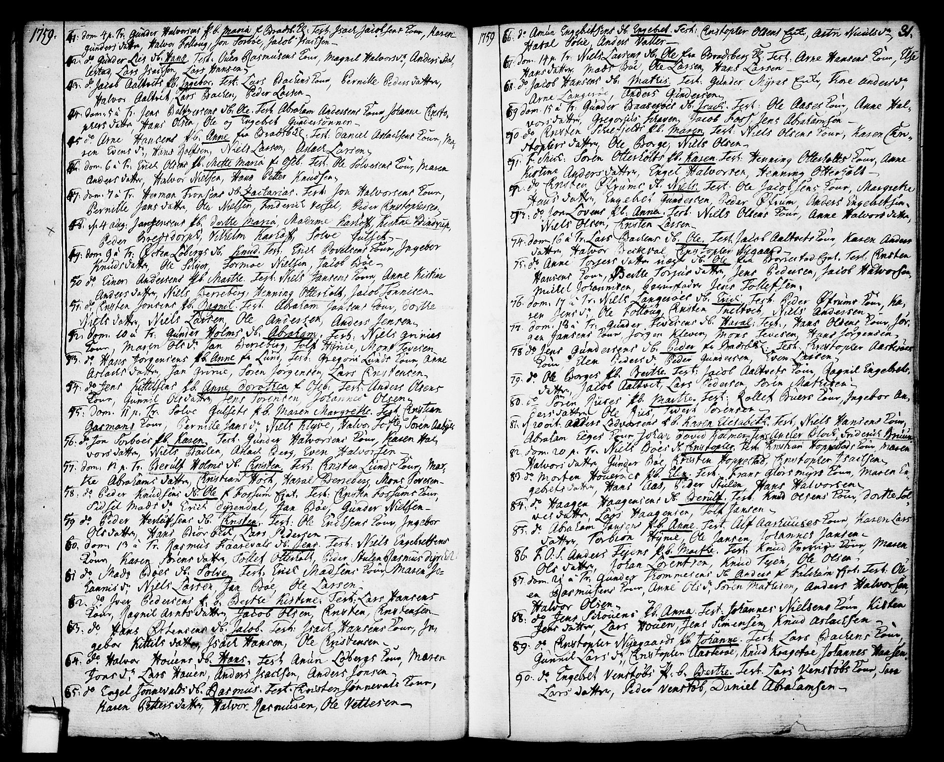 Gjerpen kirkebøker, SAKO/A-265/F/Fa/L0002: Parish register (official) no. I 2, 1747-1795, p. 31