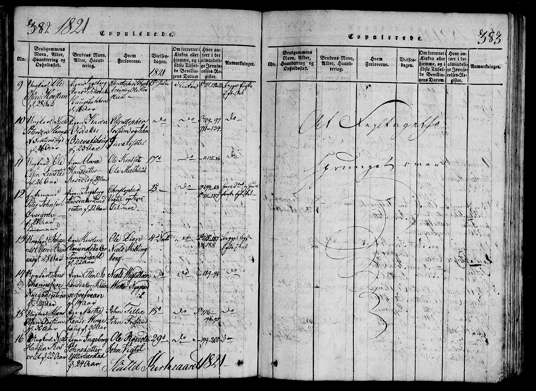 Ministerialprotokoller, klokkerbøker og fødselsregistre - Nord-Trøndelag, SAT/A-1458/701/L0005: Parish register (official) no. 701A05 /1, 1816-1825, p. 382-383