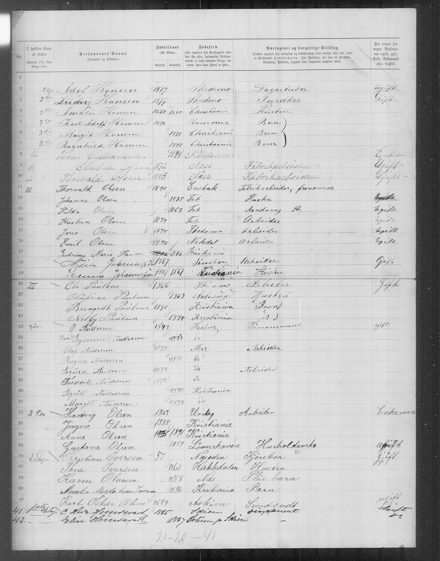 OBA, Municipal Census 1899 for Kristiania, 1899, p. 13763