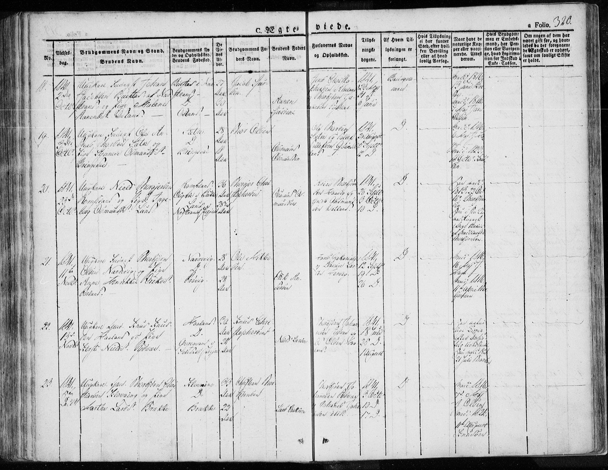 Tysvær sokneprestkontor, AV/SAST-A -101864/H/Ha/Haa/L0001: Parish register (official) no. A 1.1, 1831-1856, p. 320