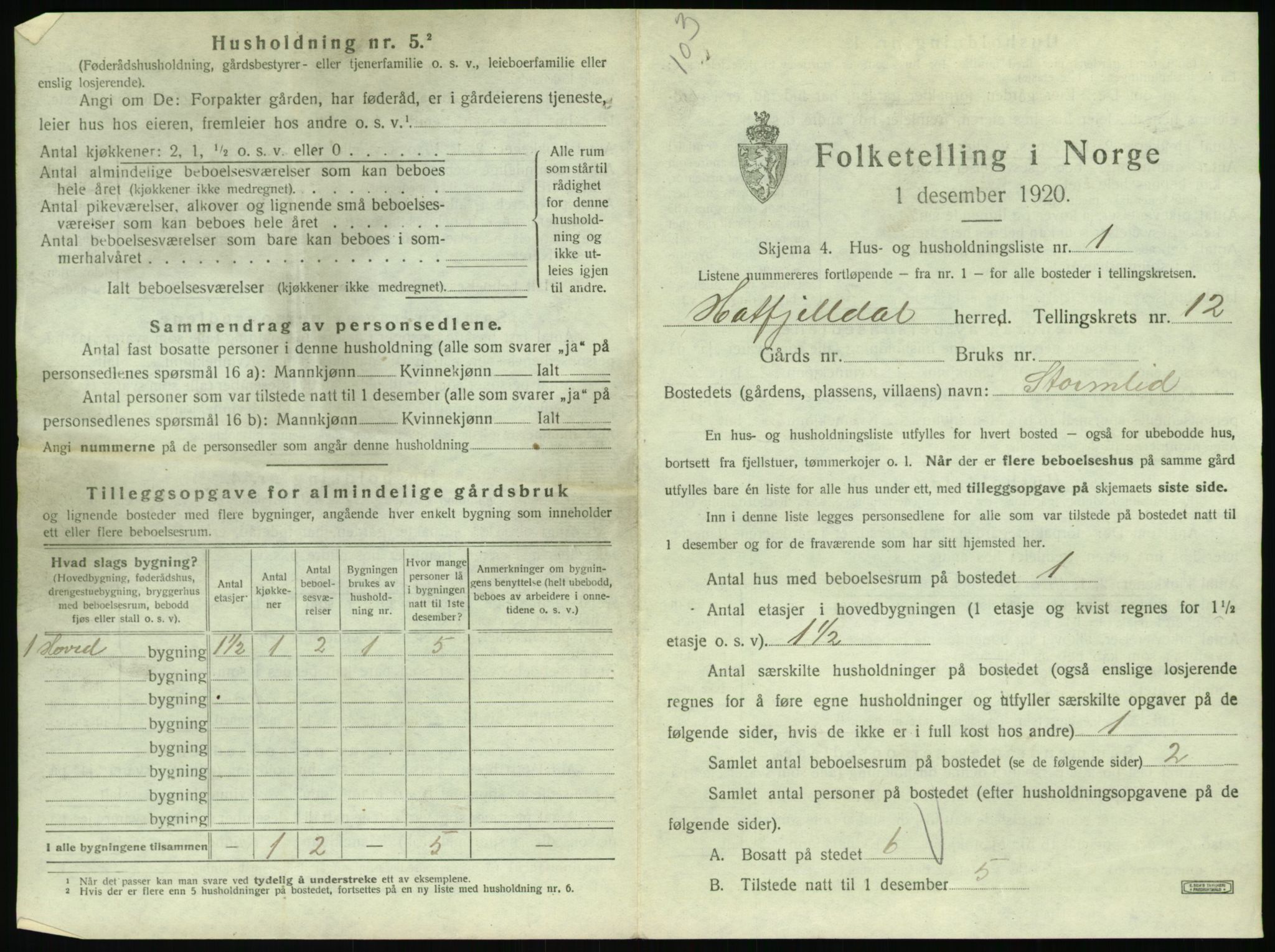 SAT, 1920 census for Hattfjelldal, 1920, p. 368