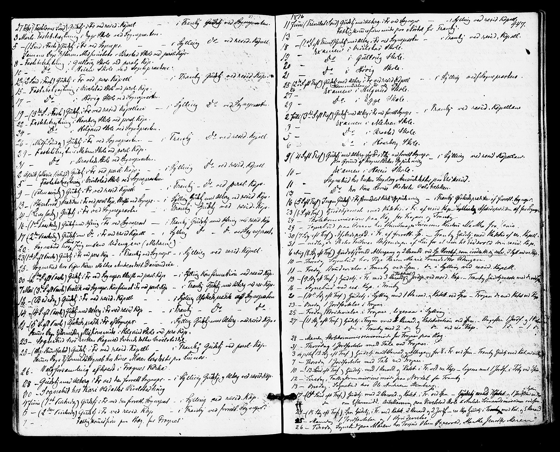 Lier kirkebøker, AV/SAKO-A-230/F/Fa/L0014: Parish register (official) no. I 14, 1875-1882, p. 447