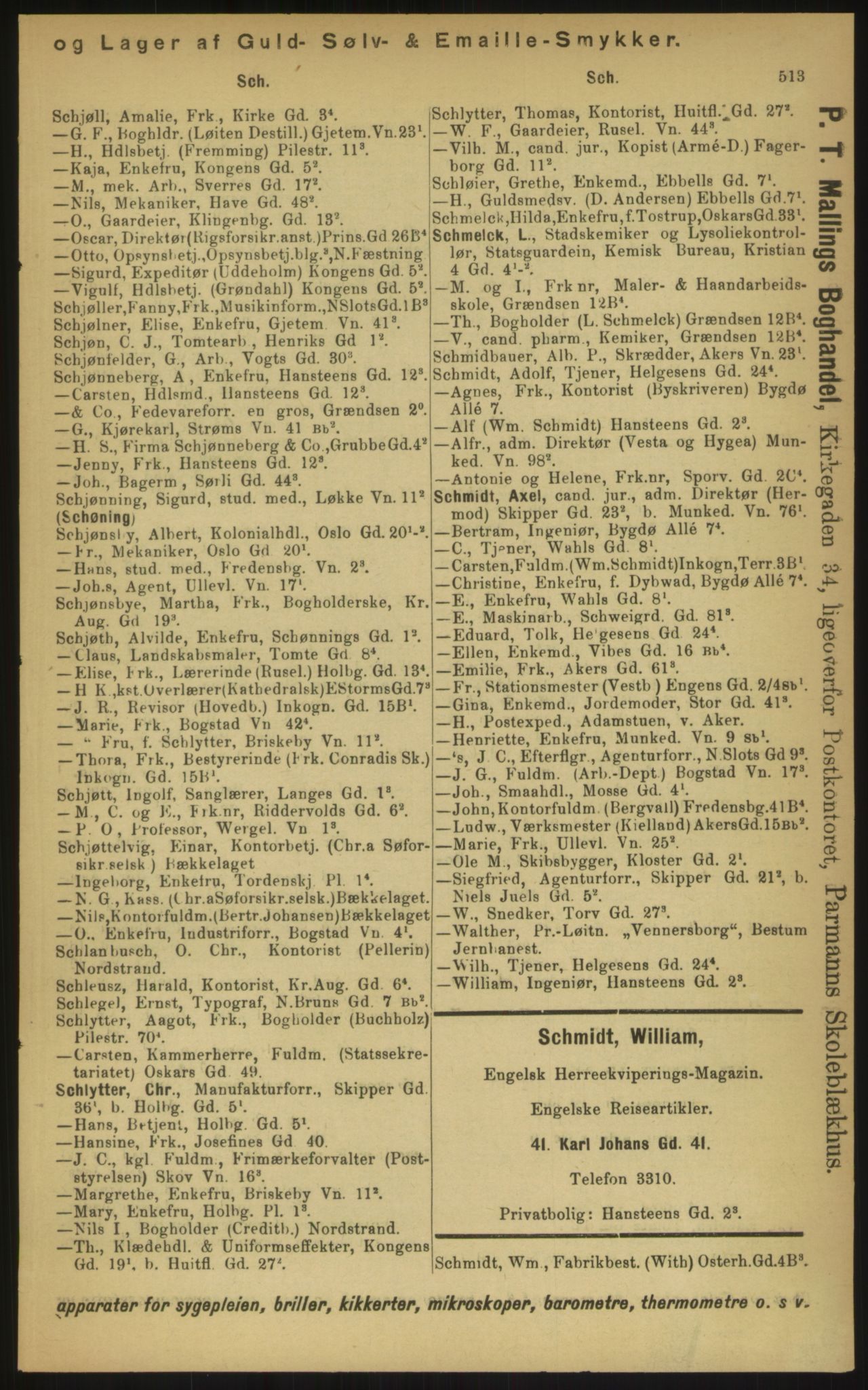 Kristiania/Oslo adressebok, PUBL/-, 1897, p. 513