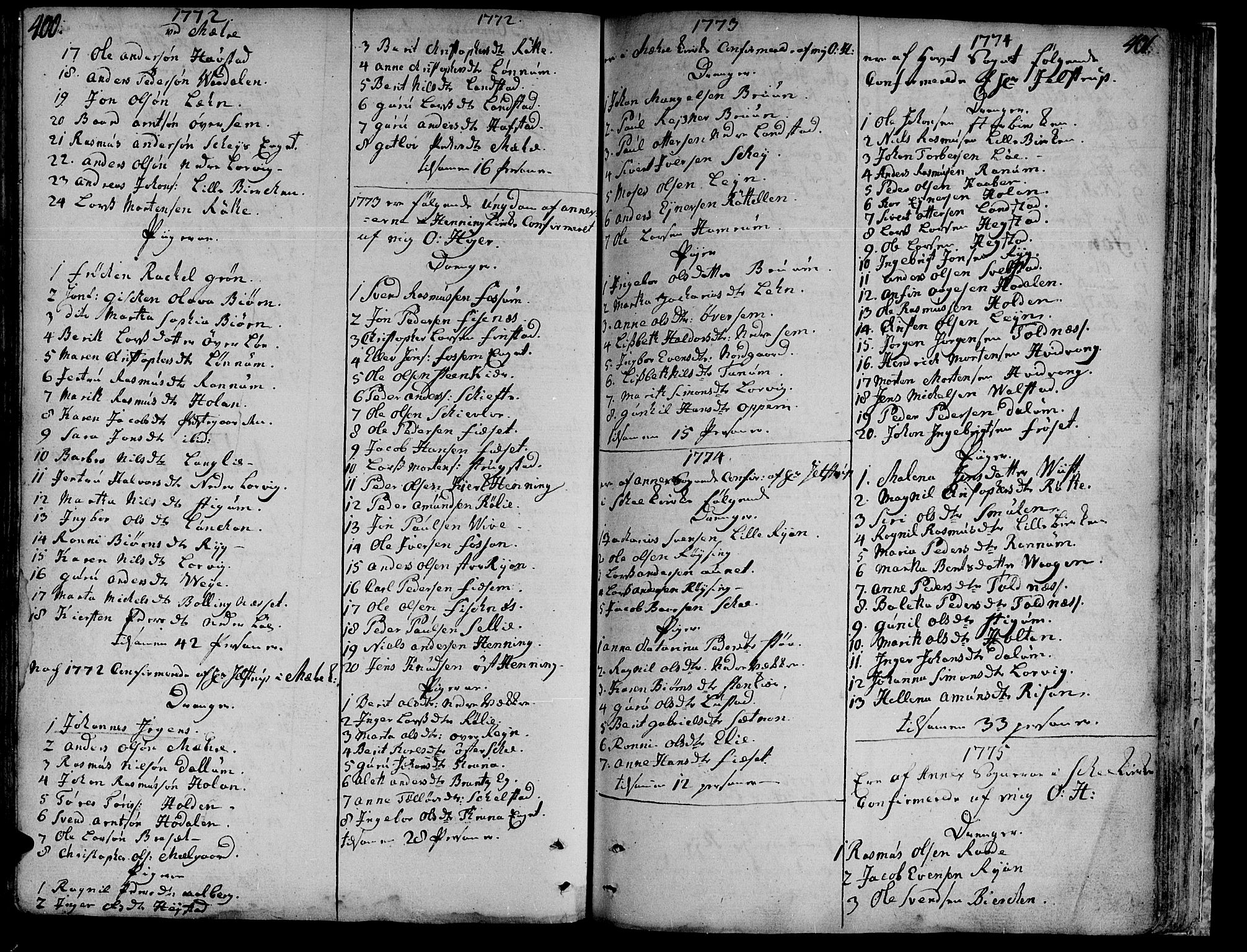 Ministerialprotokoller, klokkerbøker og fødselsregistre - Nord-Trøndelag, SAT/A-1458/735/L0331: Parish register (official) no. 735A02, 1762-1794, p. 400-401