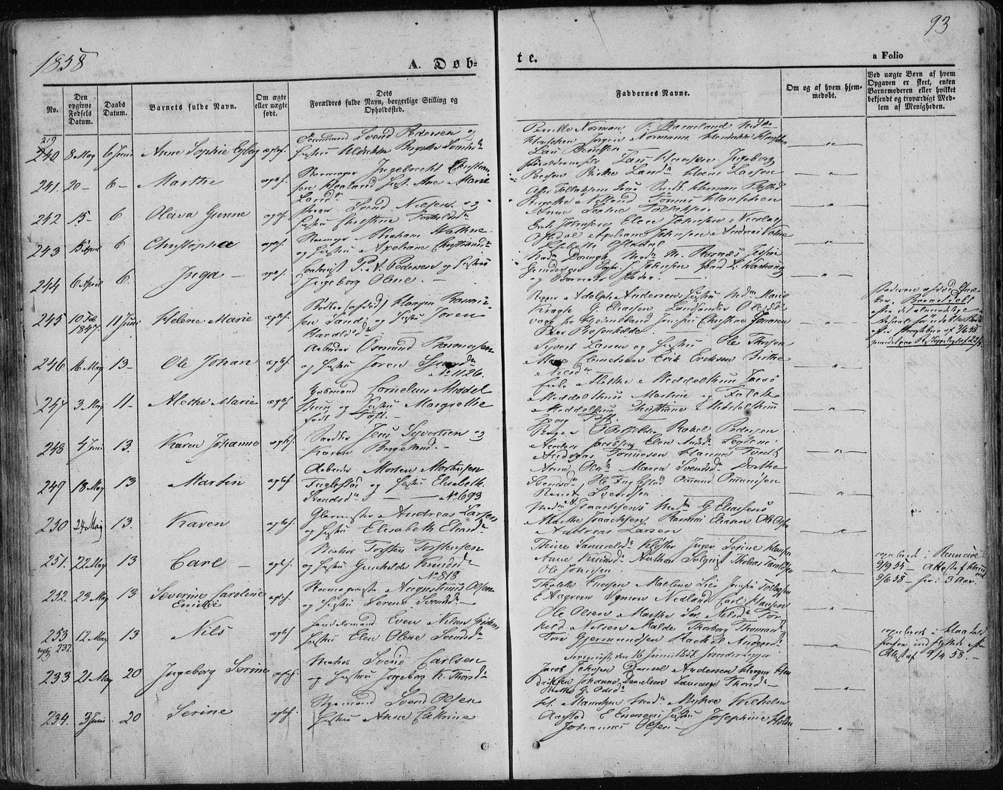 Domkirken sokneprestkontor, SAST/A-101812/001/30/30BA/L0017: Parish register (official) no. A 16, 1855-1867, p. 93
