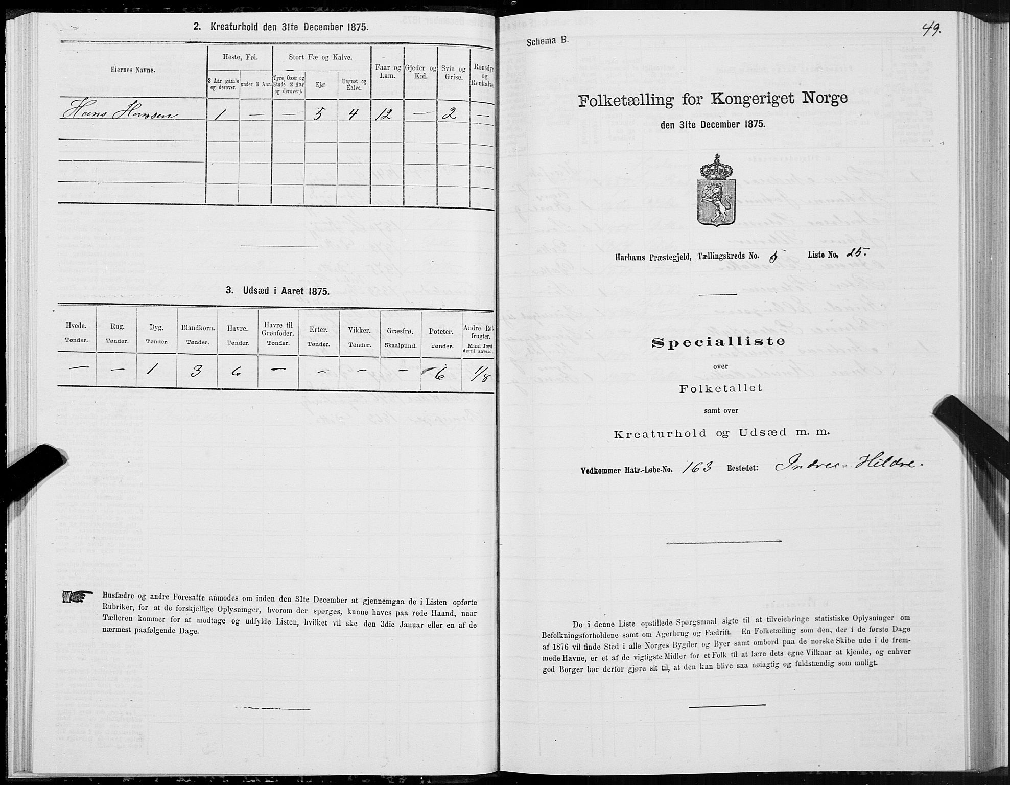 SAT, 1875 census for 1534P Haram, 1875, p. 3049