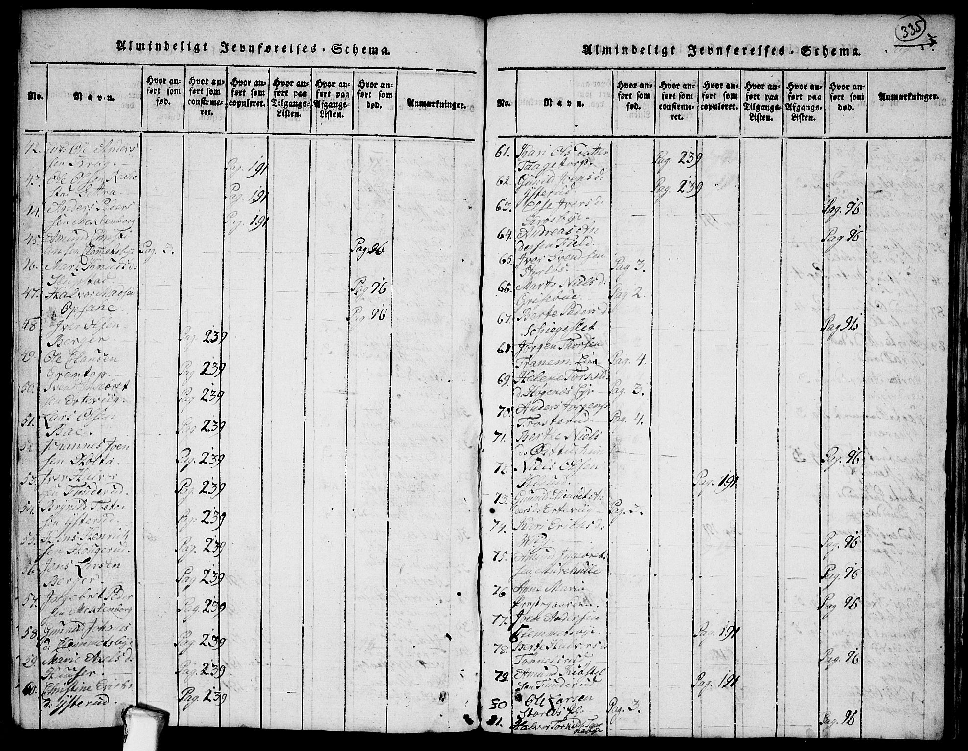 Rødenes prestekontor Kirkebøker, SAO/A-2005/G/Ga/L0001: Parish register (copy) no.  I 1, 1814-1841, p. 335