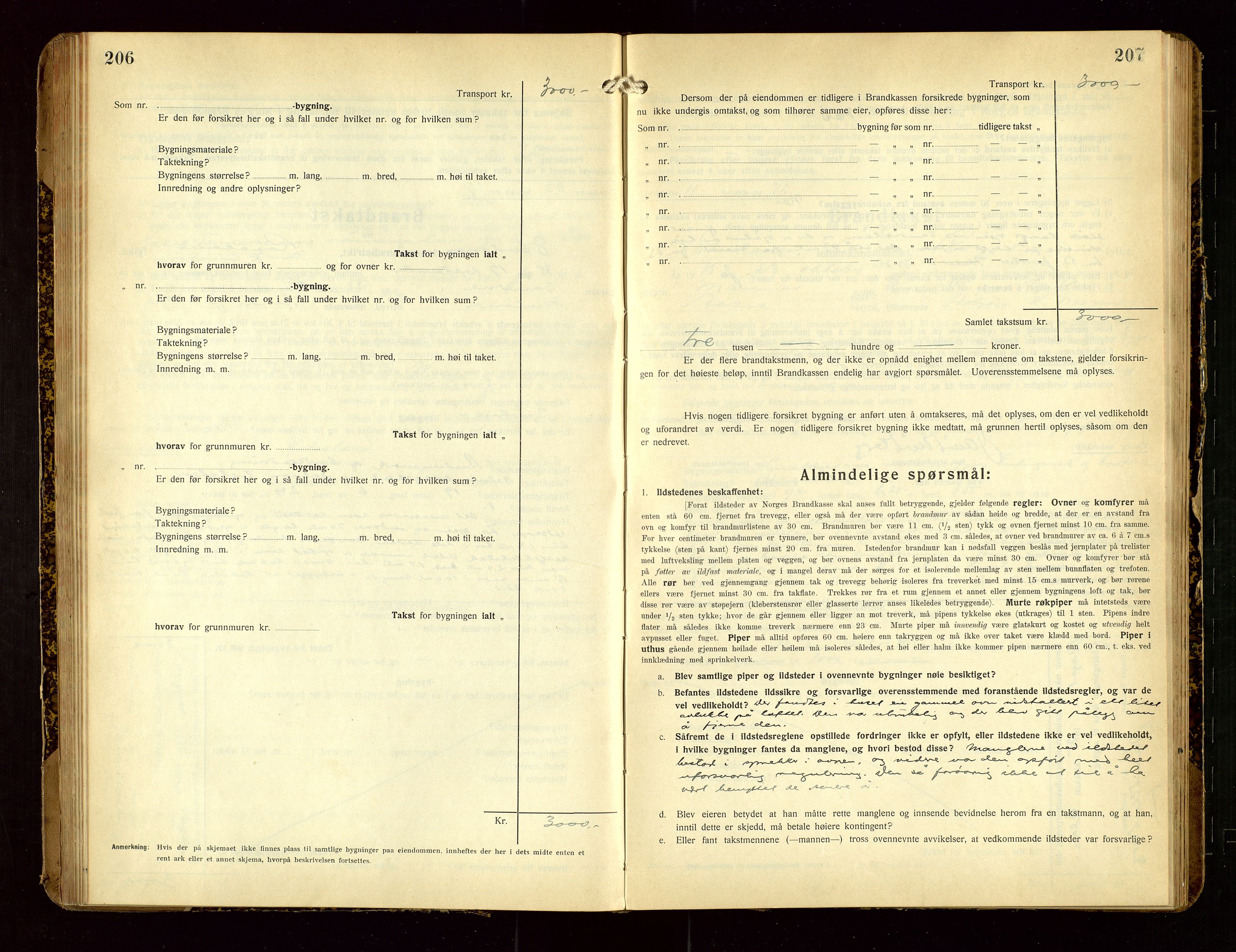 Skudenes lensmannskontor, SAST/A-100444/Gob/L0002: "Brandtakstprotokoll", 1925-1952, p. 206-207