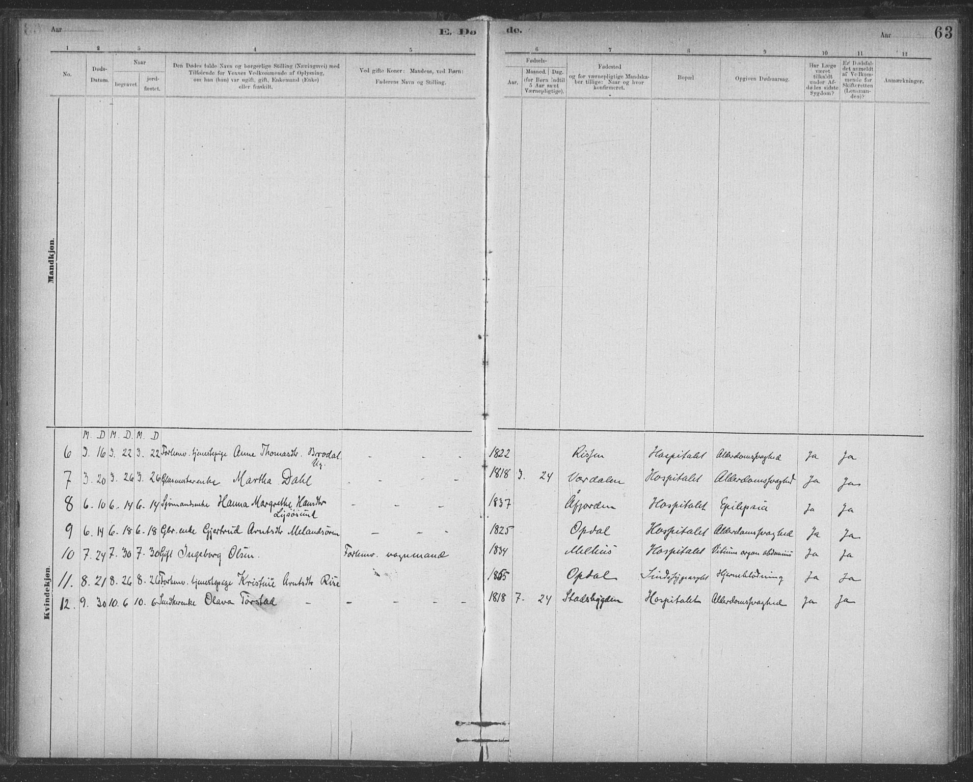 Ministerialprotokoller, klokkerbøker og fødselsregistre - Sør-Trøndelag, AV/SAT-A-1456/623/L0470: Parish register (official) no. 623A04, 1884-1938, p. 63