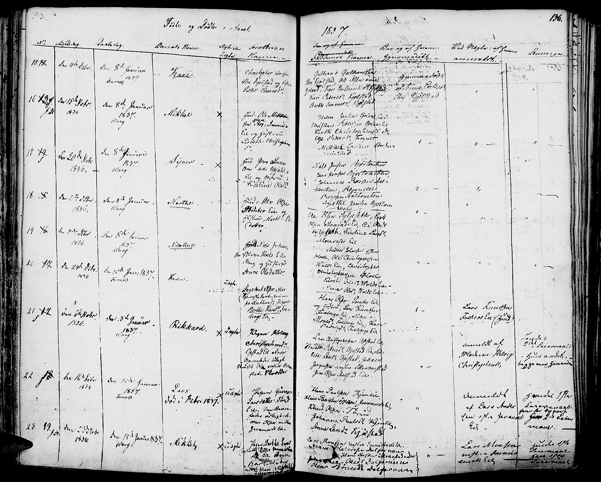 Vang prestekontor, Hedmark, AV/SAH-PREST-008/H/Ha/Haa/L0009: Parish register (official) no. 9, 1826-1841, p. 136