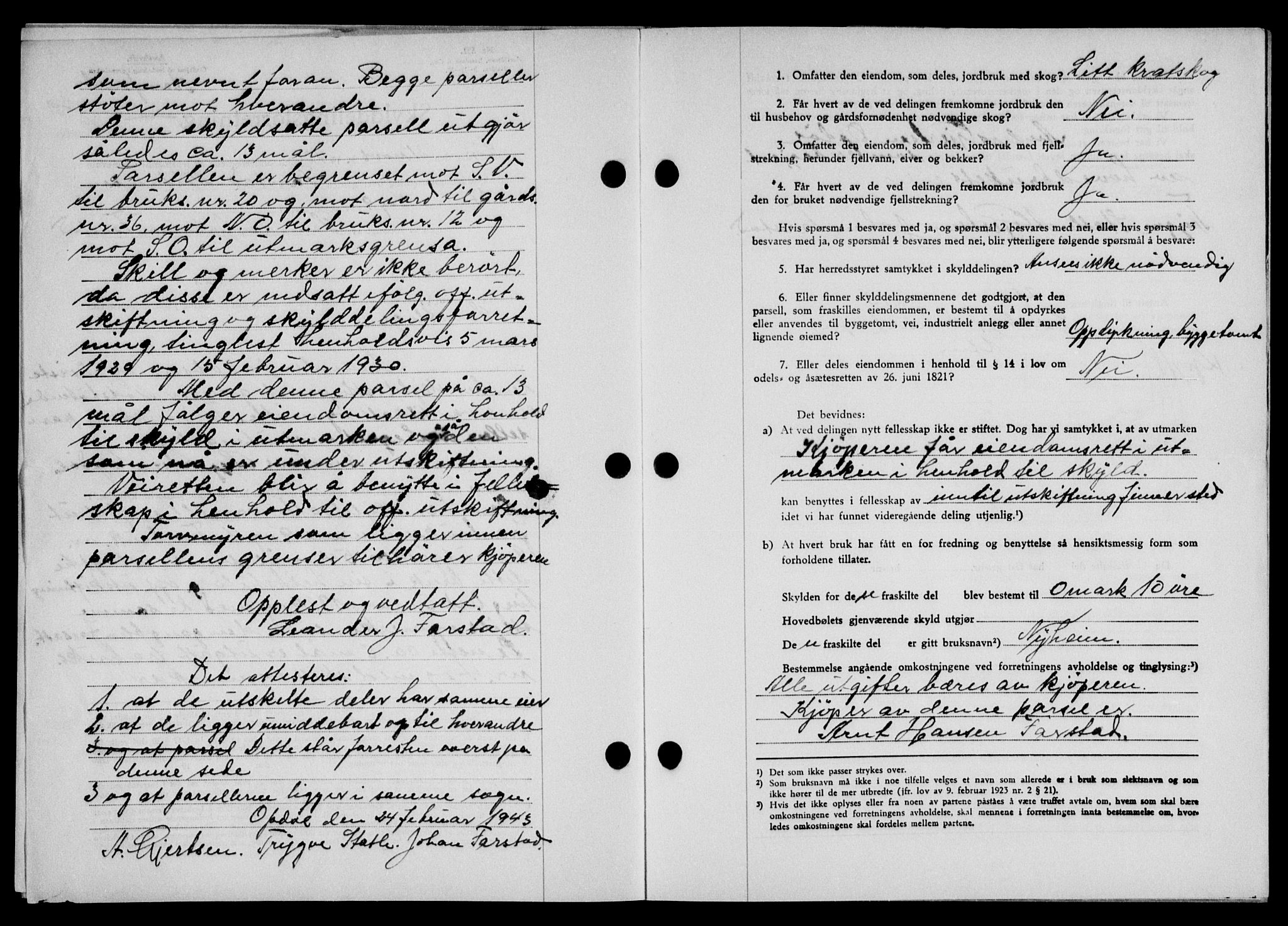 Lofoten sorenskriveri, SAT/A-0017/1/2/2C/L0011a: Mortgage book no. 11a, 1943-1943, Diary no: : 439/1943