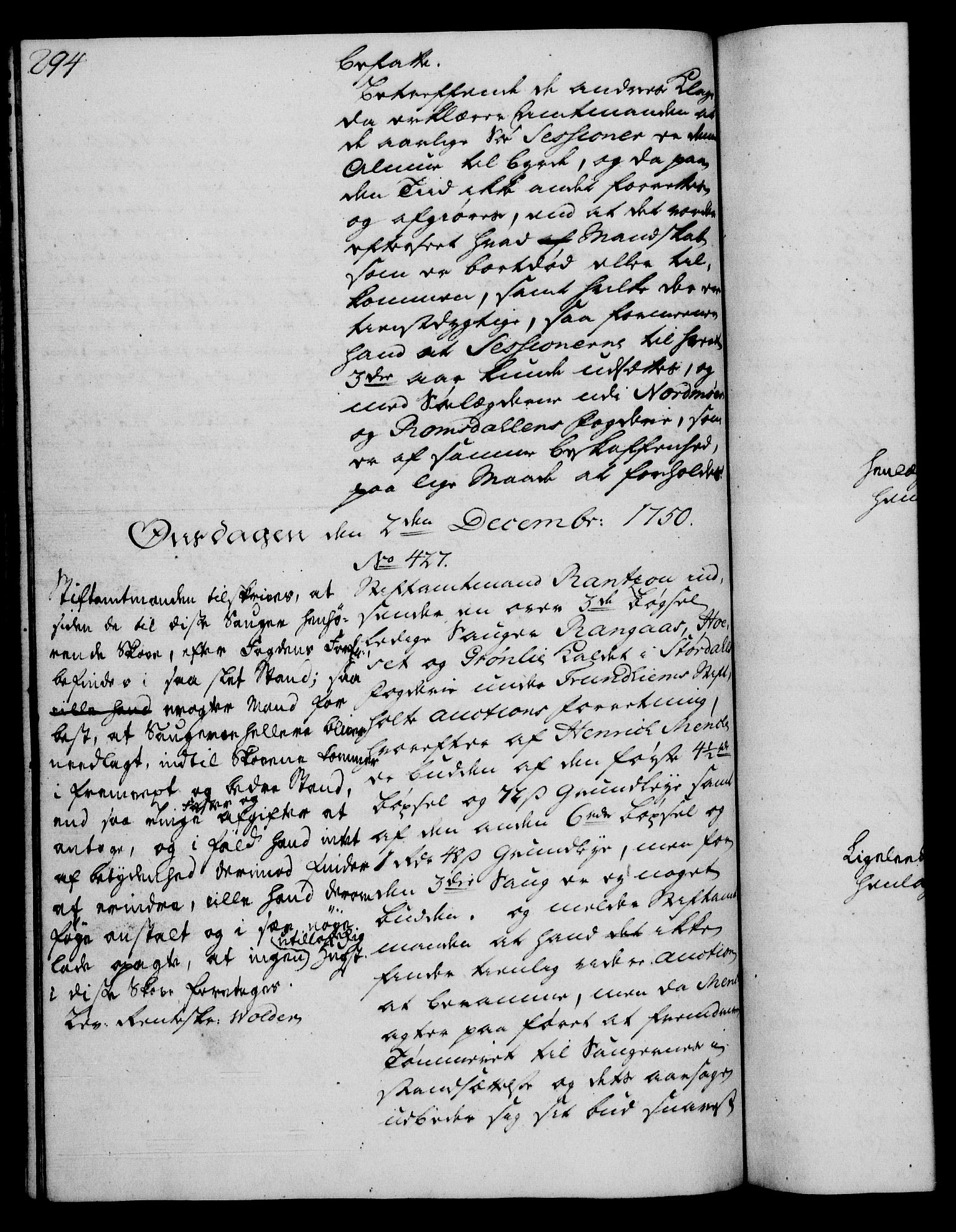 Rentekammeret, Kammerkanselliet, RA/EA-3111/G/Gh/Gha/L0030: Norsk ekstraktmemorialprotokoll (merket RK 53.75), 1749-1751, p. 294