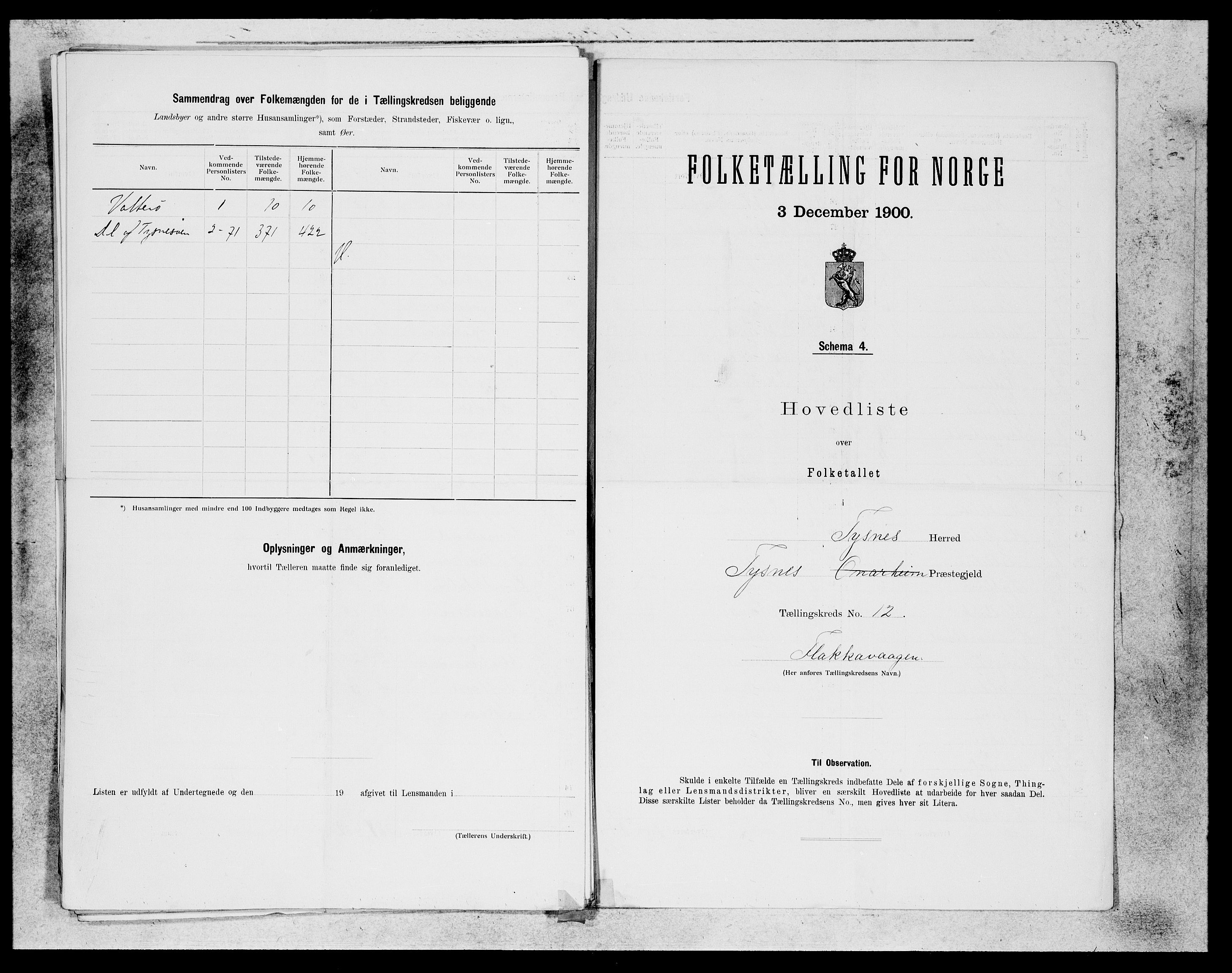 SAB, 1900 census for Tysnes, 1900, p. 25