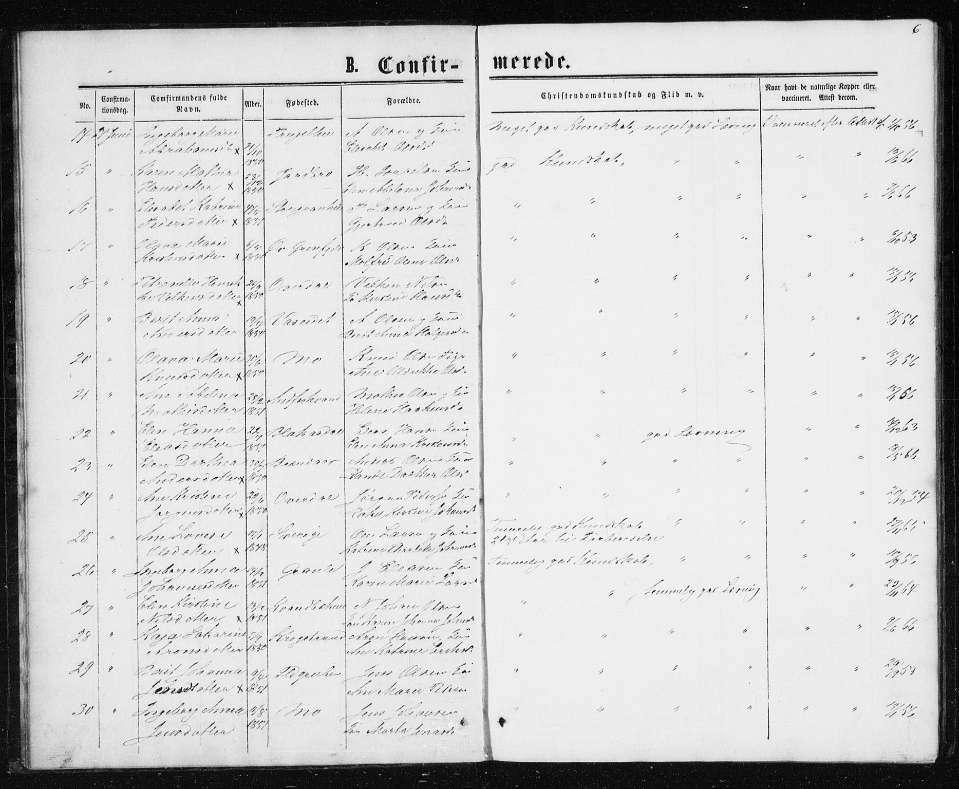 Ministerialprotokoller, klokkerbøker og fødselsregistre - Nordland, AV/SAT-A-1459/827/L0416: Parish register (copy) no. 827C05, 1865-1886, p. 6