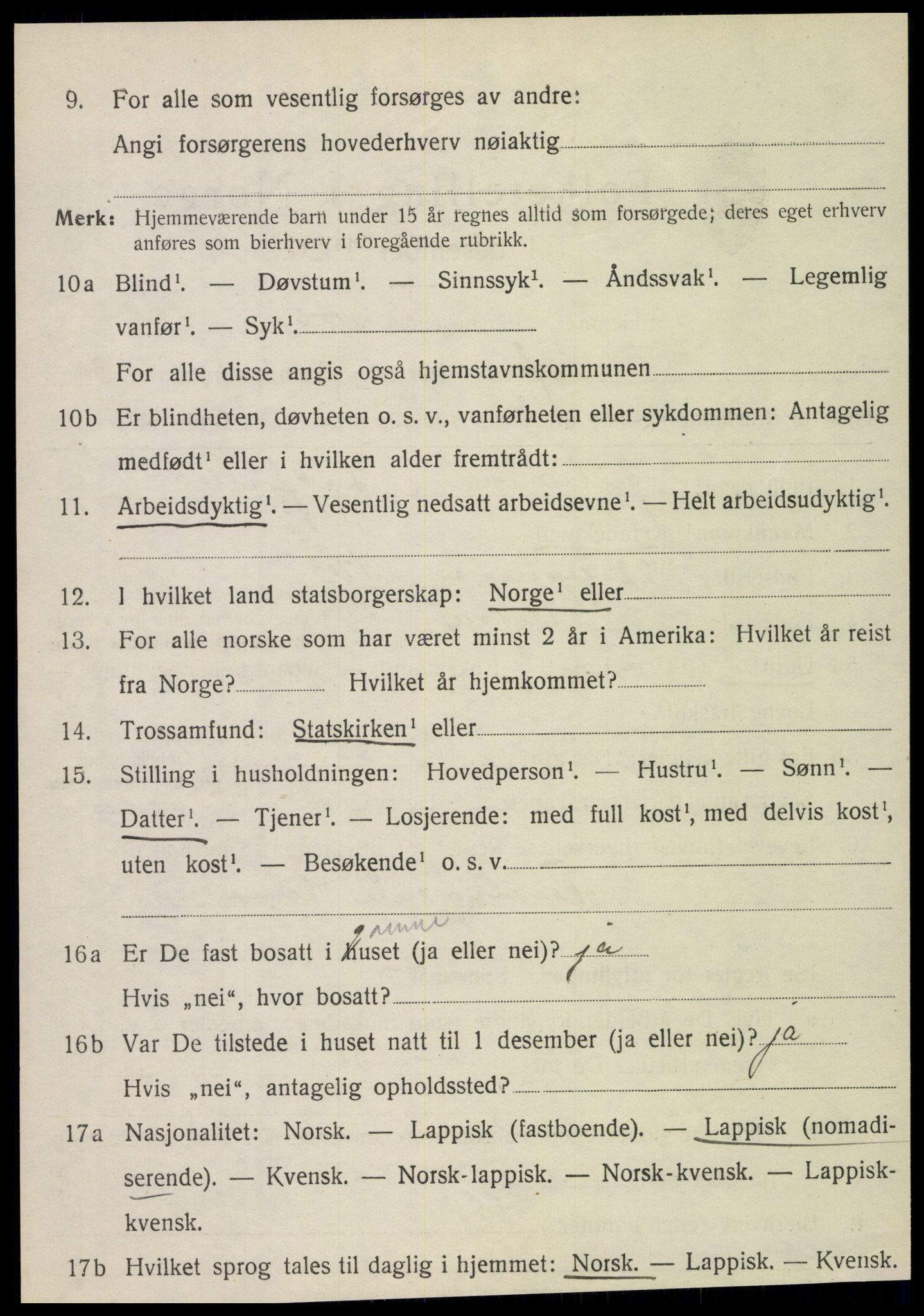 SAT, 1920 census for Vefsn, 1920, p. 2828