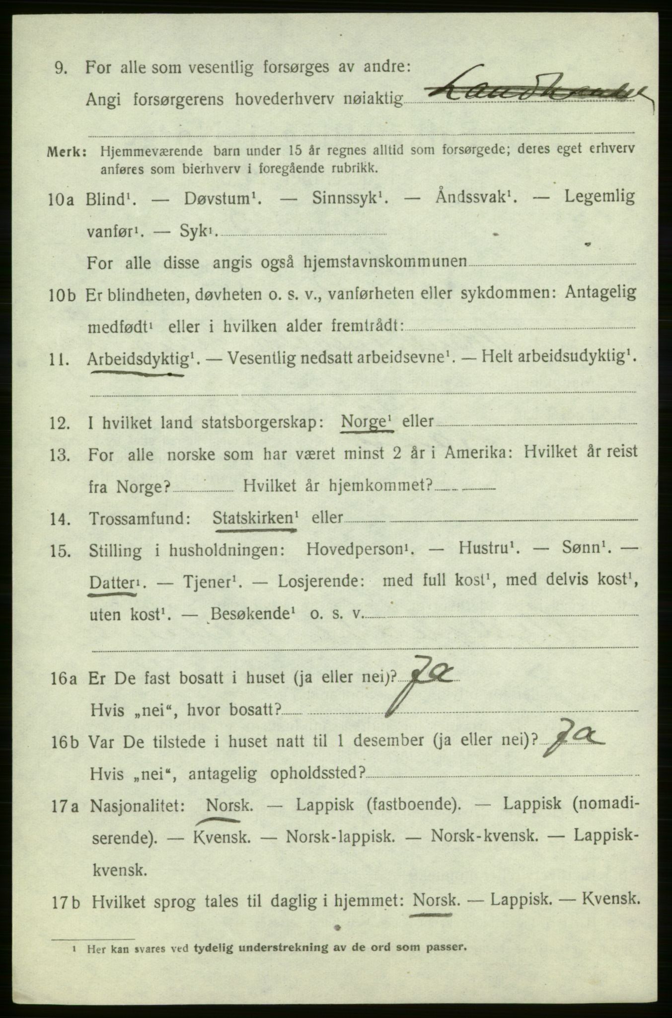 SATØ, 1920 census for Hasvik, 1920, p. 2334
