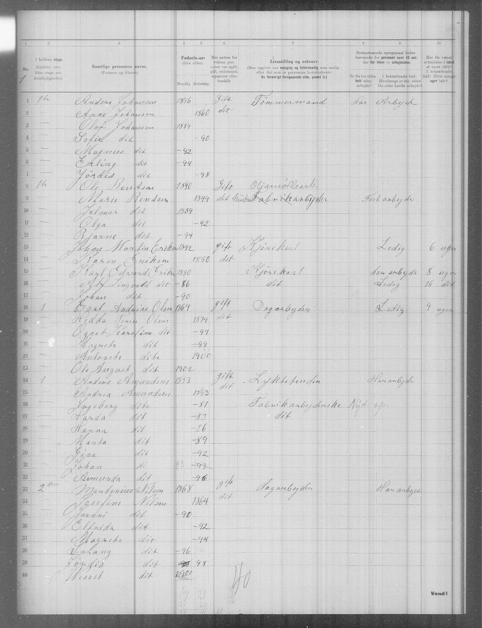 OBA, Municipal Census 1902 for Kristiania, 1902, p. 5846