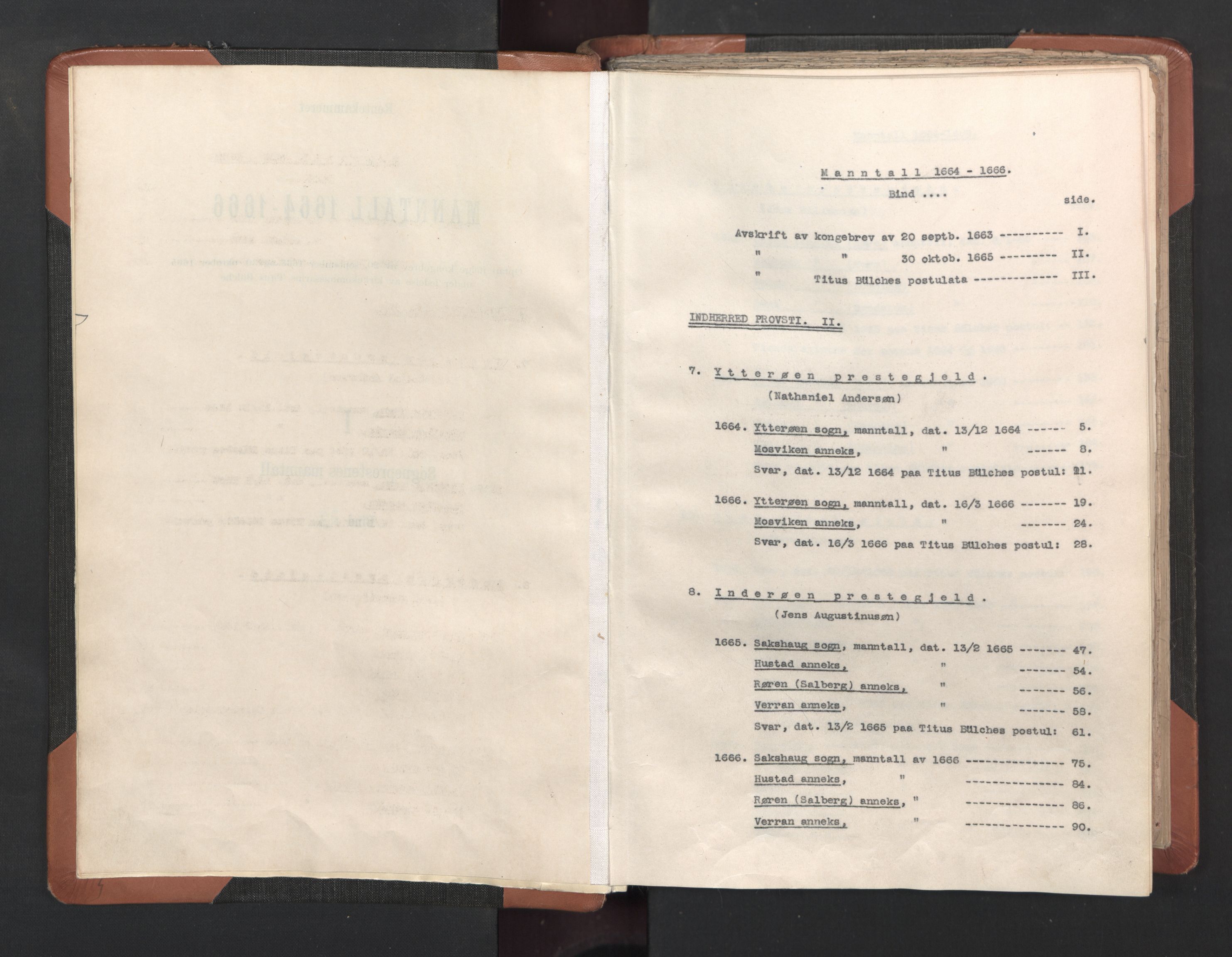 RA, Vicar's Census 1664-1666, no. 33: Innherad deanery, 1664-1666