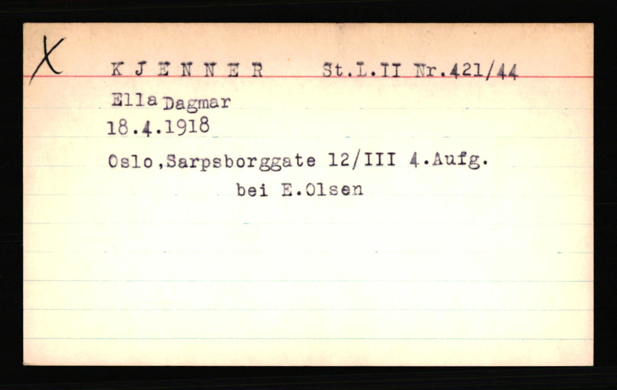 SS- und Polizeigericht Nord (IX), AV/RA-RAFA-3182/0001/C/Ca/L0004: kartotekkort for personer alfabetisk på etternavn: John-L, 1940-1945, p. 214