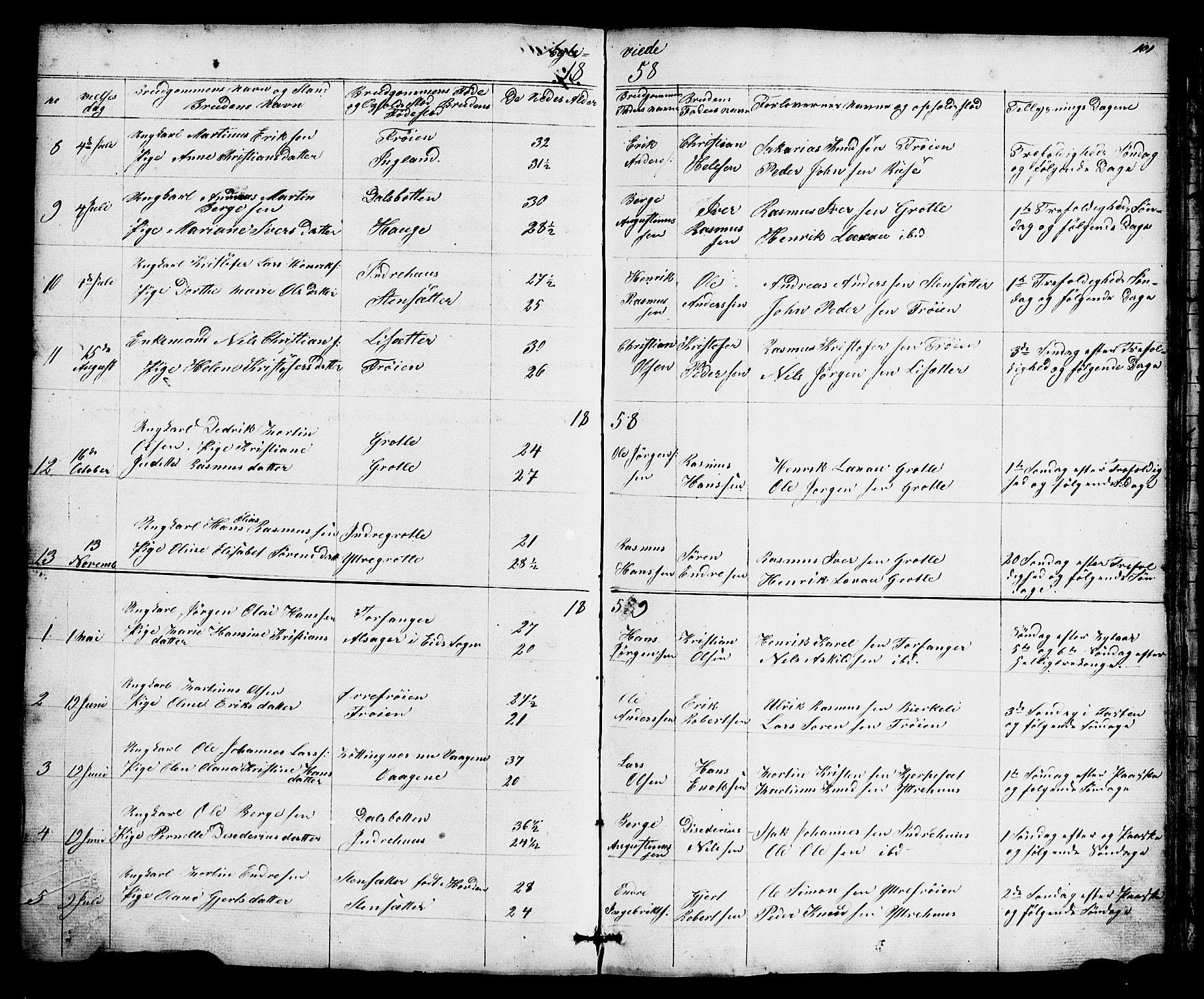 Bremanger sokneprestembete, SAB/A-82201/H/Hab/Haba/L0001: Parish register (copy) no. A 1, 1853-1865, p. 101