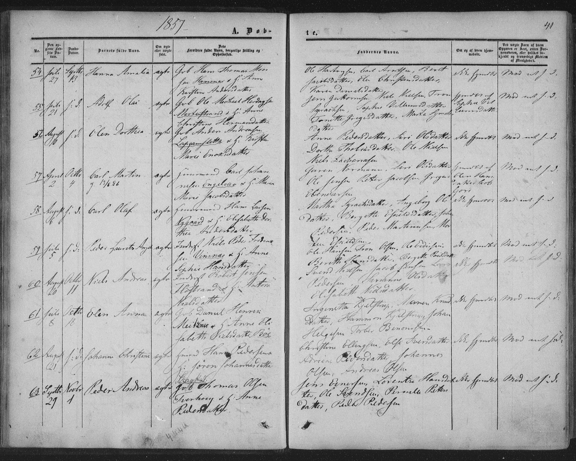 Ministerialprotokoller, klokkerbøker og fødselsregistre - Nordland, AV/SAT-A-1459/855/L0800: Parish register (official) no. 855A08, 1852-1864, p. 41