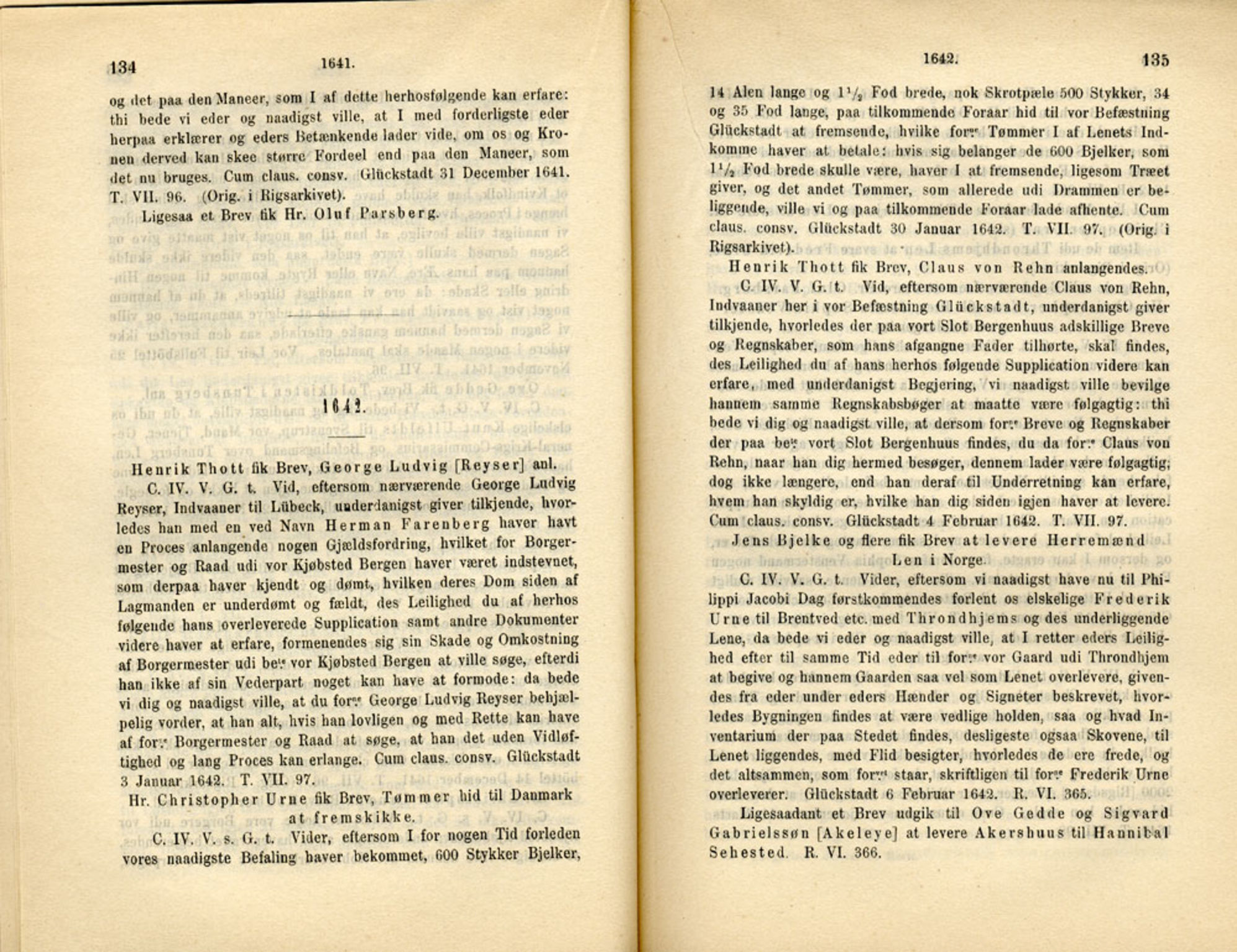 Publikasjoner utgitt av Det Norske Historiske Kildeskriftfond, PUBL/-/-/-: Norske Rigs-Registranter, bind 8, 1641-1648, p. 134-135