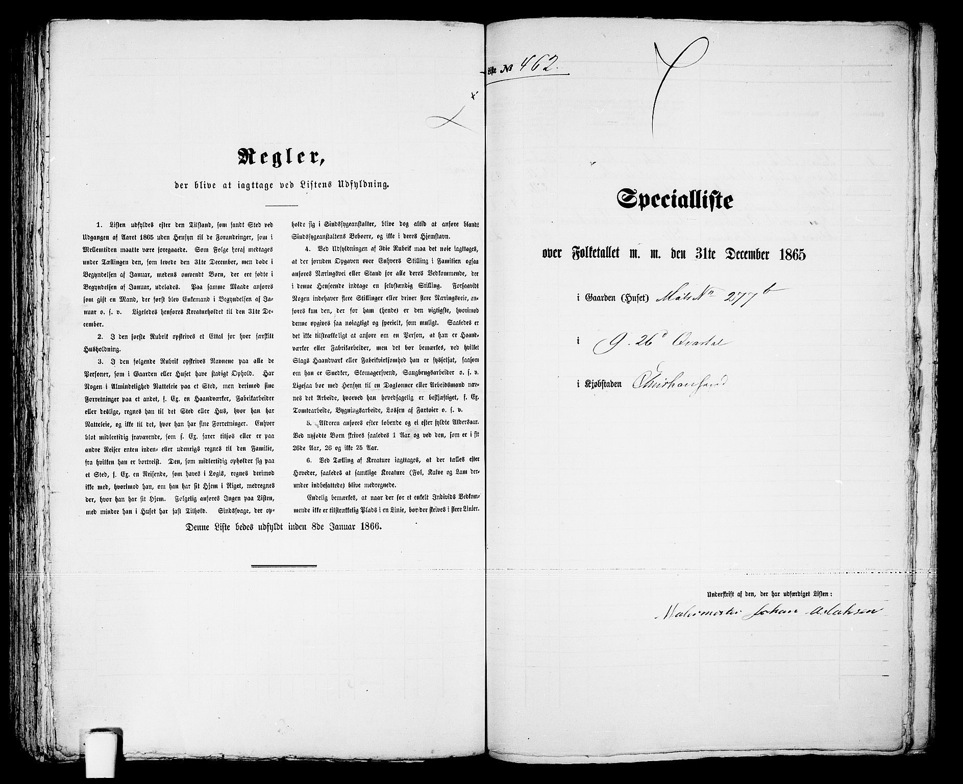 RA, 1865 census for Kristiansand, 1865, p. 946