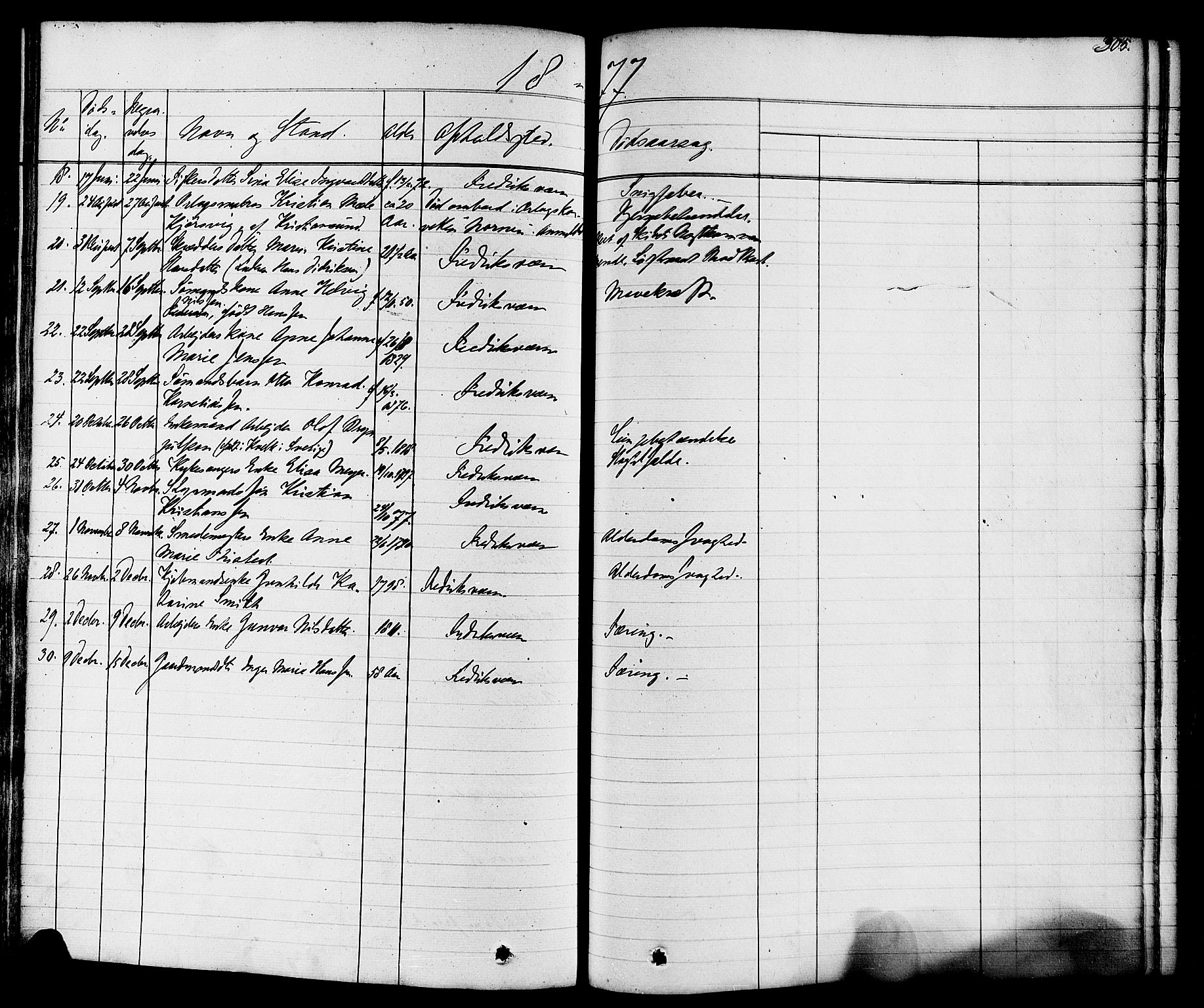 Stavern kirkebøker, AV/SAKO-A-318/F/Fa/L0007: Parish register (official) no. 7, 1840-1877, p. 305