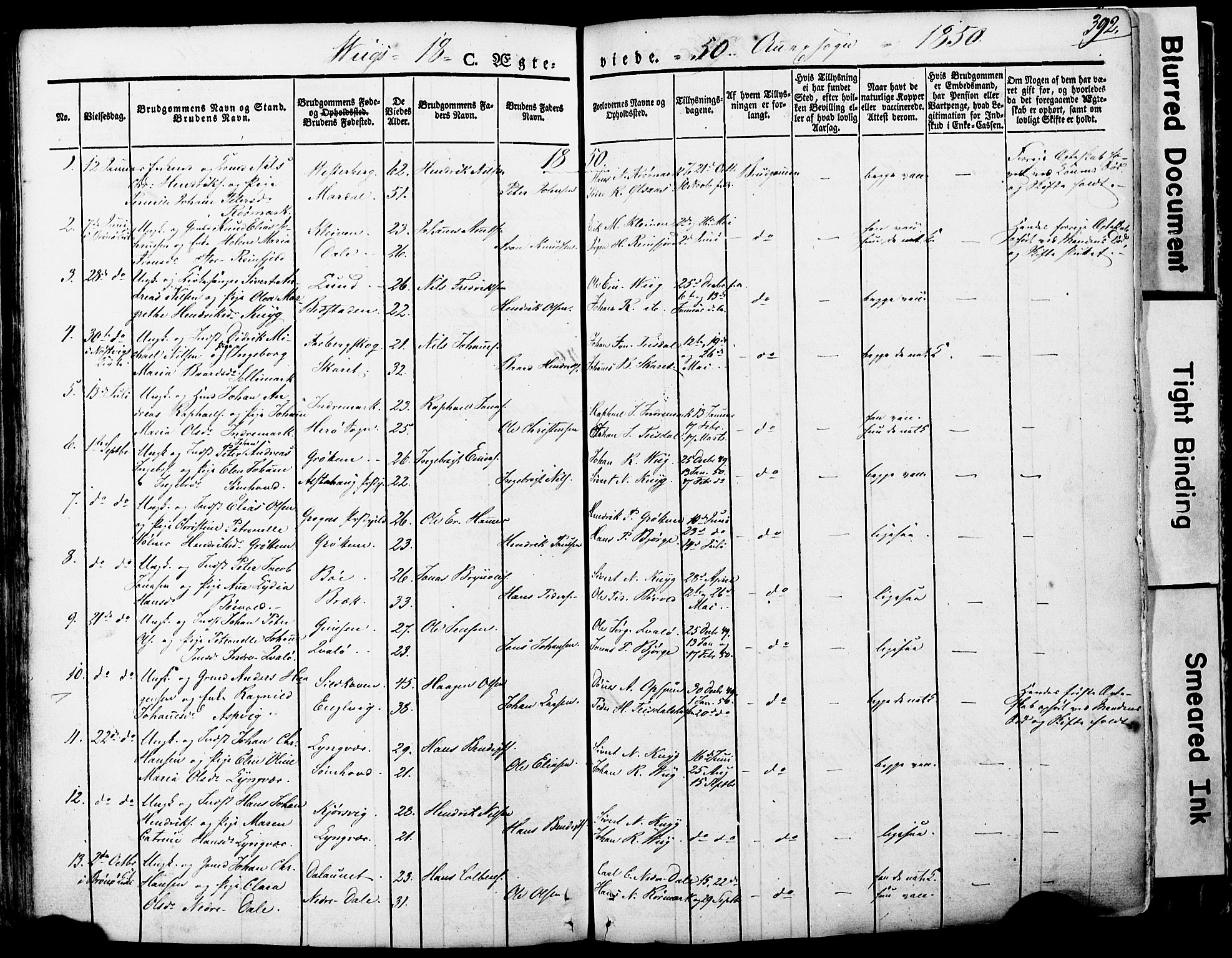 Ministerialprotokoller, klokkerbøker og fødselsregistre - Nordland, AV/SAT-A-1459/812/L0176: Parish register (official) no. 812A05, 1834-1874, p. 392