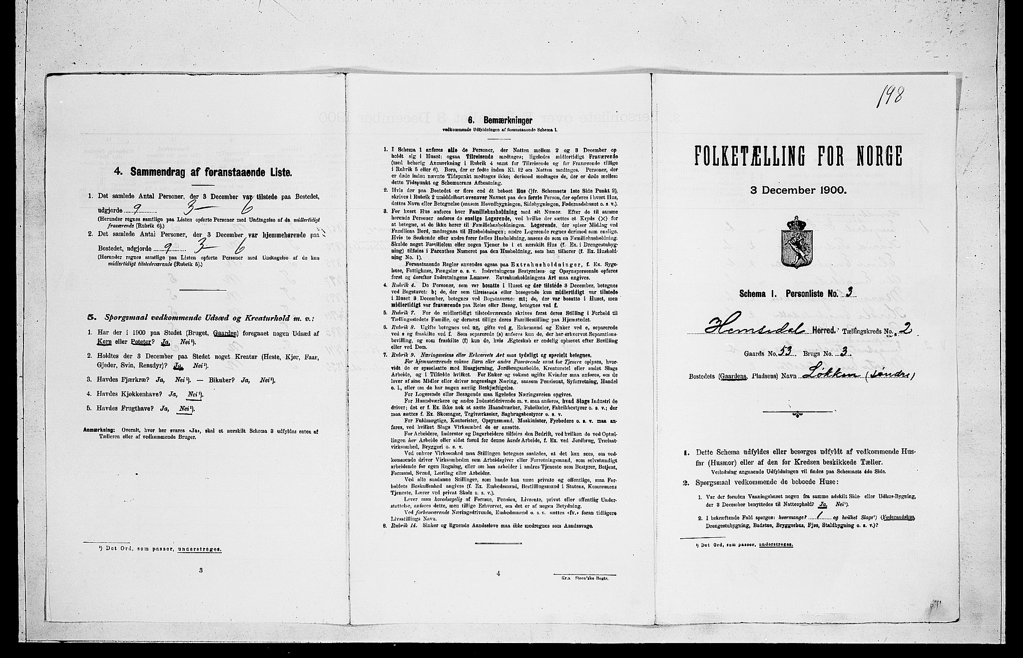 RA, 1900 census for Hemsedal, 1900, p. 99