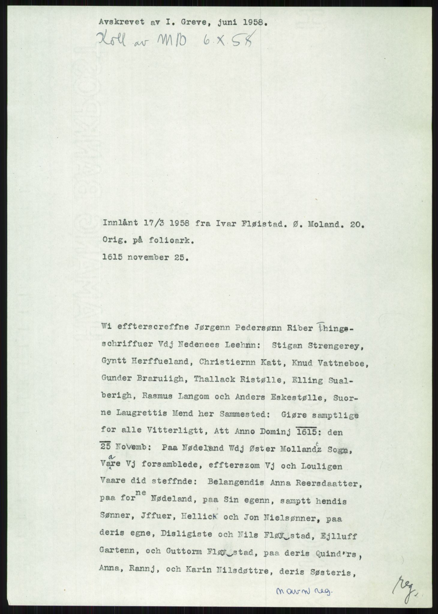 Samlinger til kildeutgivelse, Diplomavskriftsamlingen, AV/RA-EA-4053/H/Ha, p. 2068