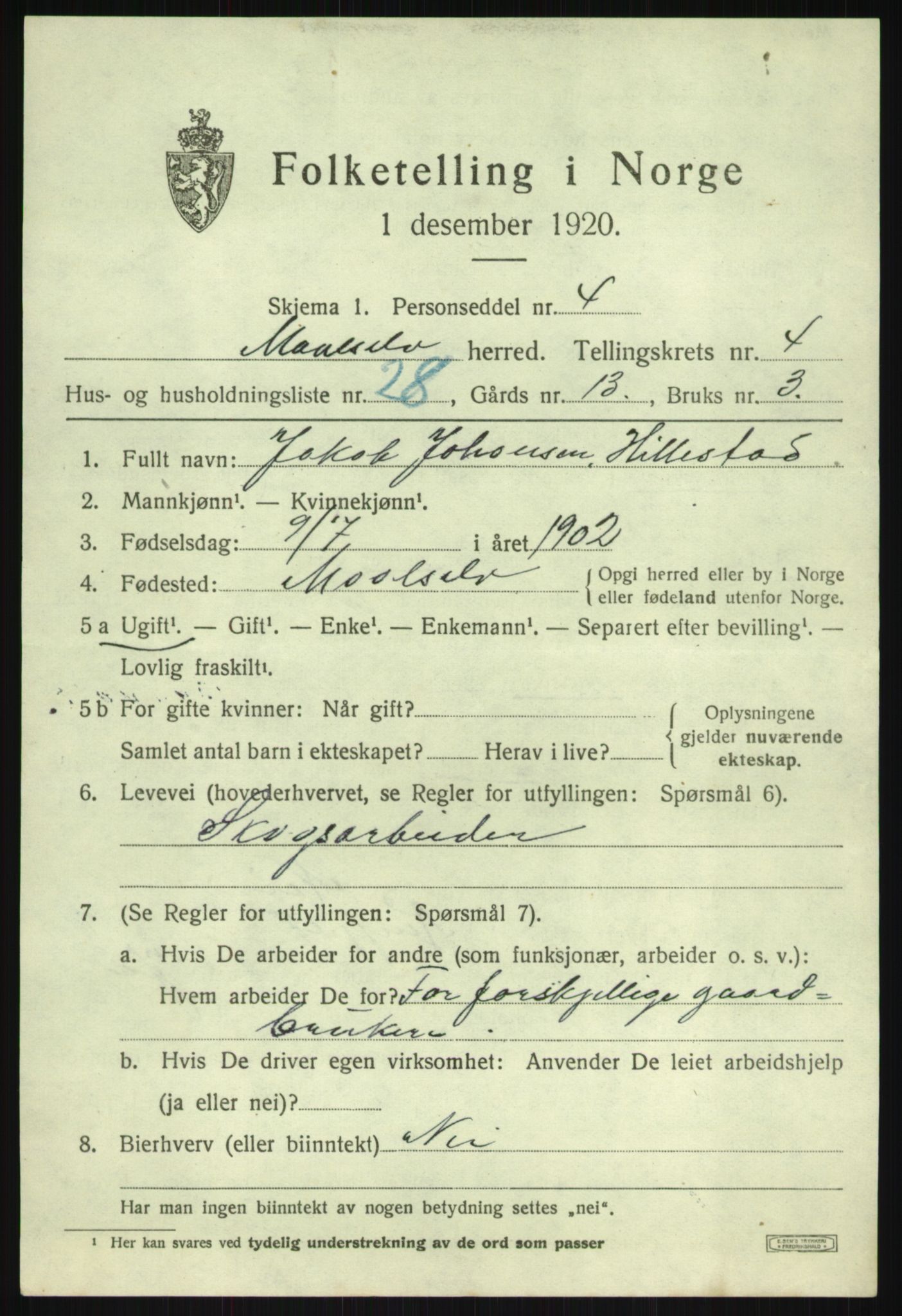 SATØ, 1920 census for Målselv, 1920, p. 3147