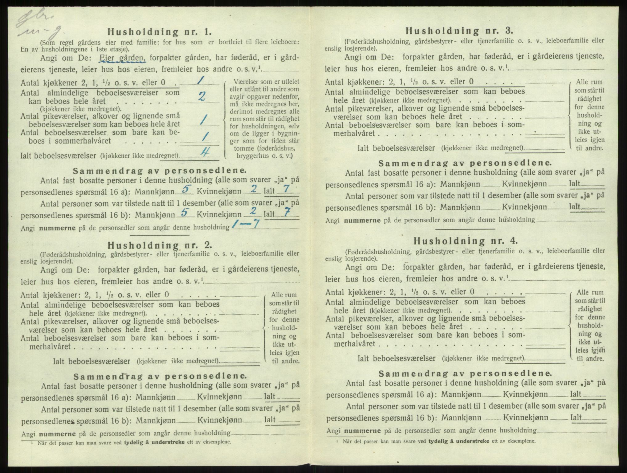 SAB, 1920 census for Sogndal, 1920, p. 932