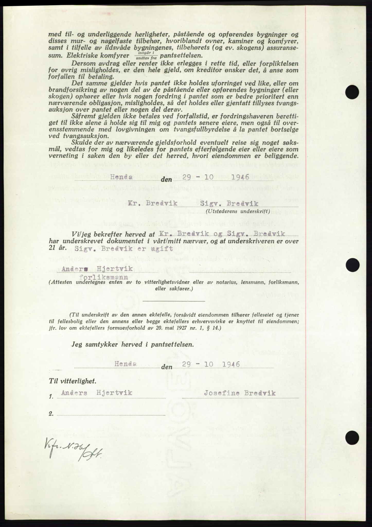 Nordmøre sorenskriveri, AV/SAT-A-4132/1/2/2Ca: Mortgage book no. B95, 1946-1947, Diary no: : 2280/1946