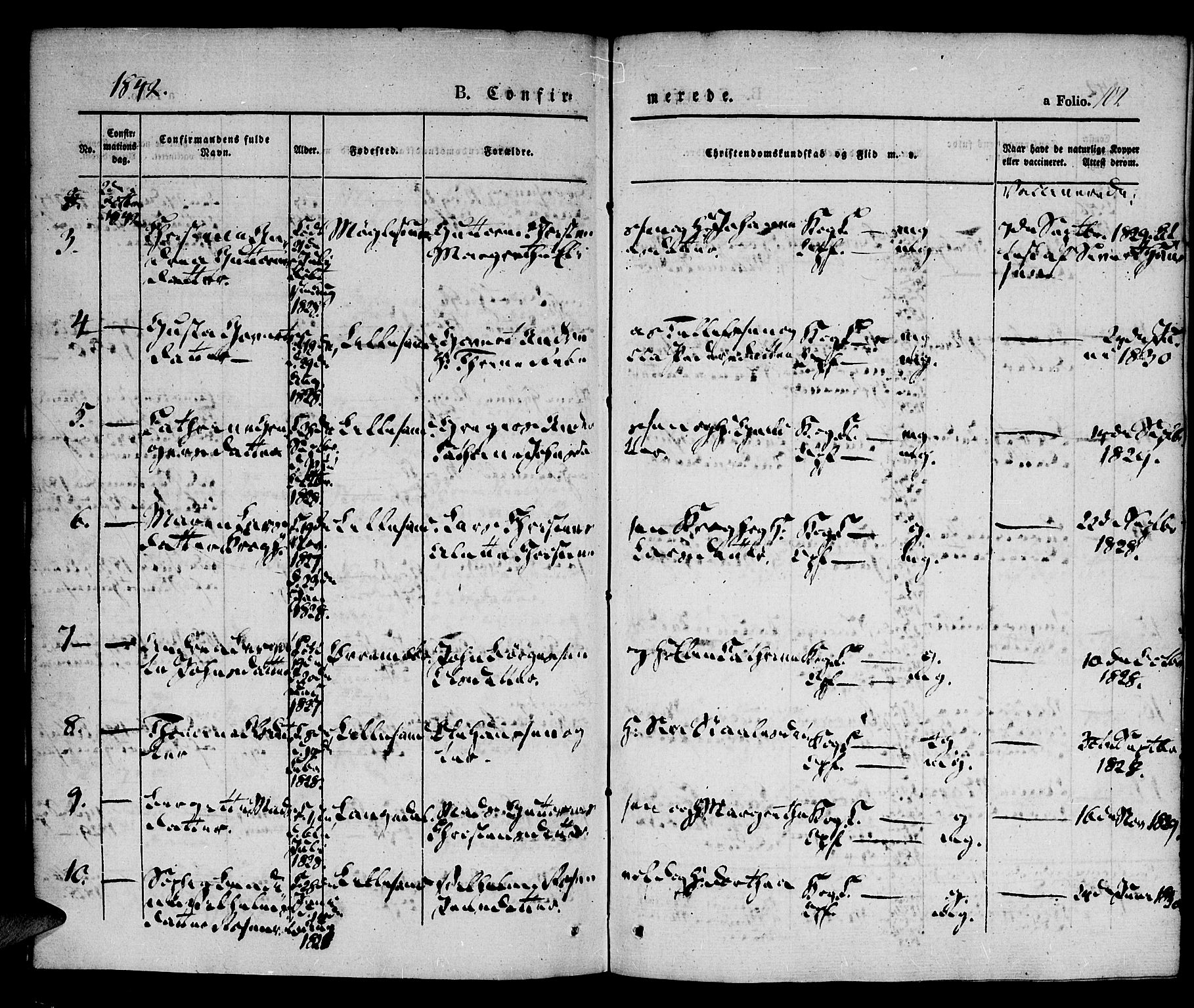 Vestre Moland sokneprestkontor, AV/SAK-1111-0046/F/Fa/Fab/L0005: Parish register (official) no. A 5, 1841-1849, p. 102