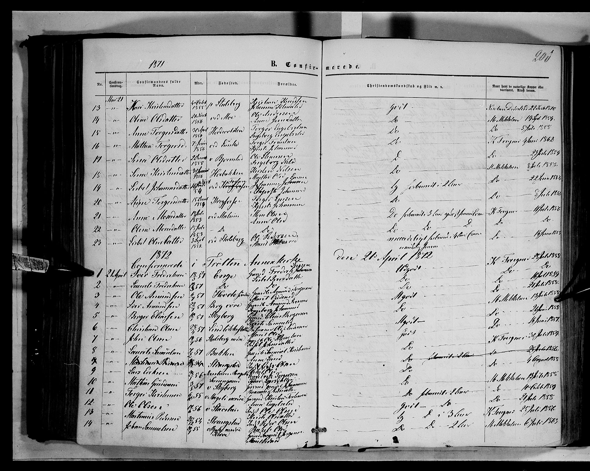 Øyer prestekontor, AV/SAH-PREST-084/H/Ha/Haa/L0006: Parish register (official) no. 6, 1858-1874, p. 203