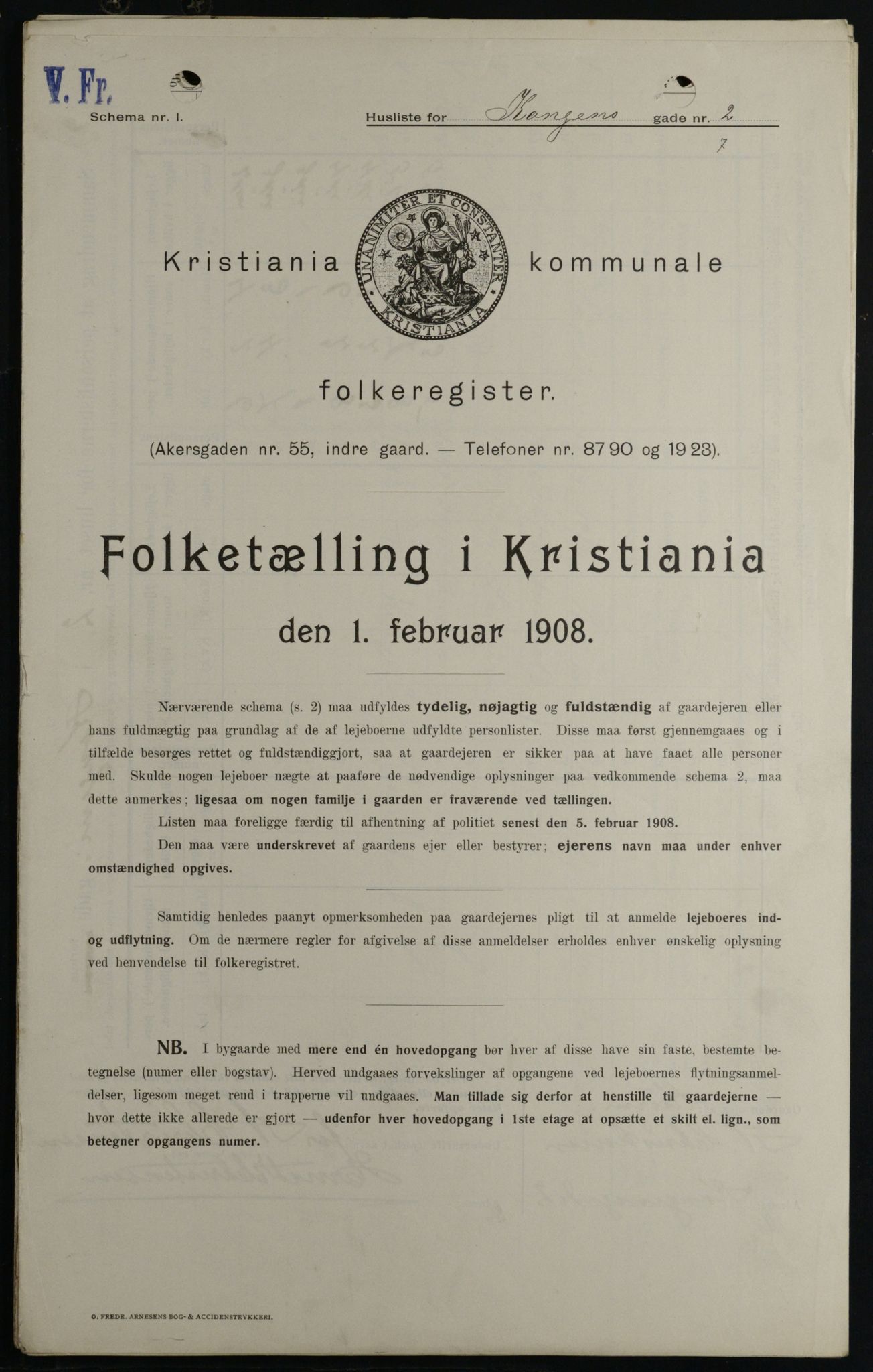 OBA, Municipal Census 1908 for Kristiania, 1908, p. 46895