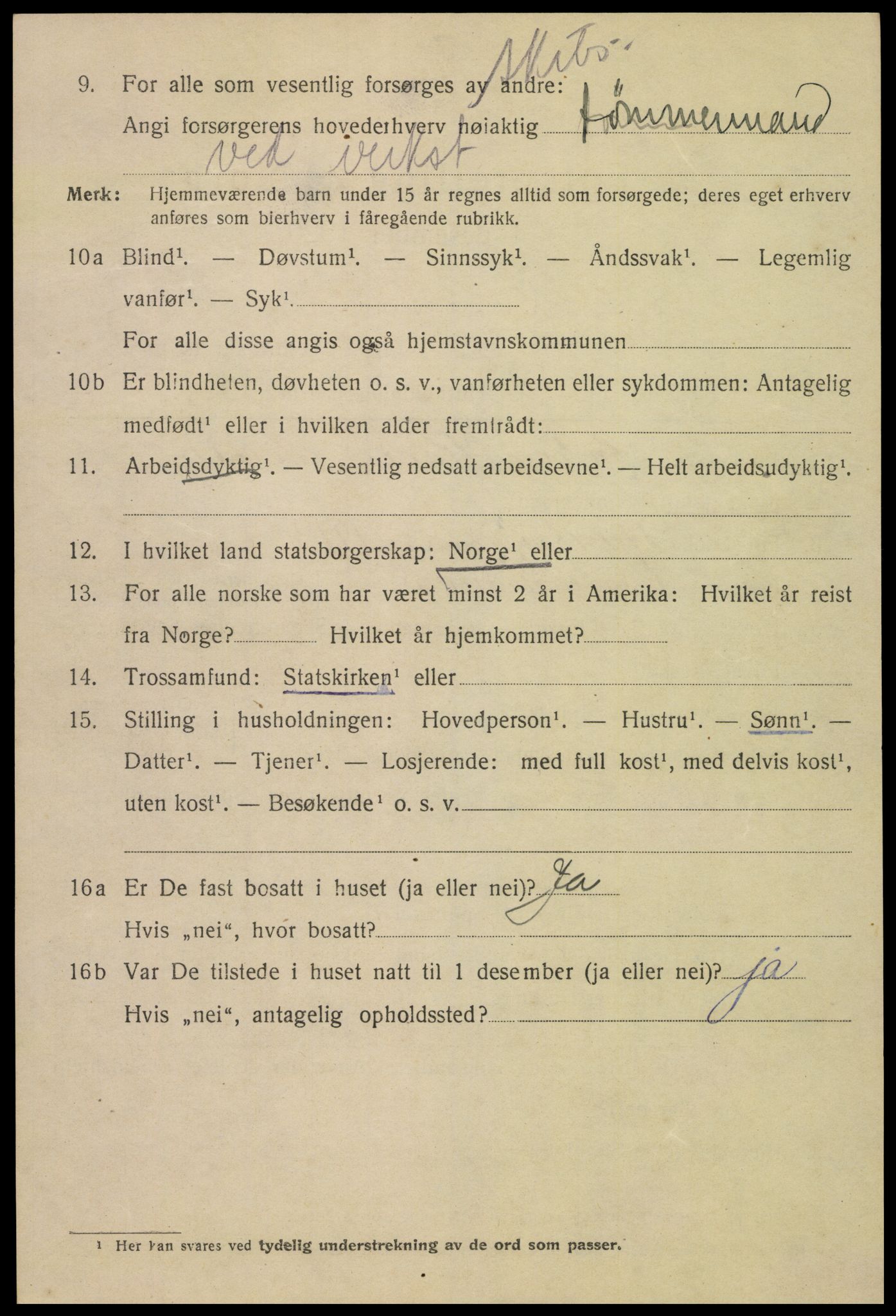 SAK, 1920 census for Kristiansand, 1920, p. 20552