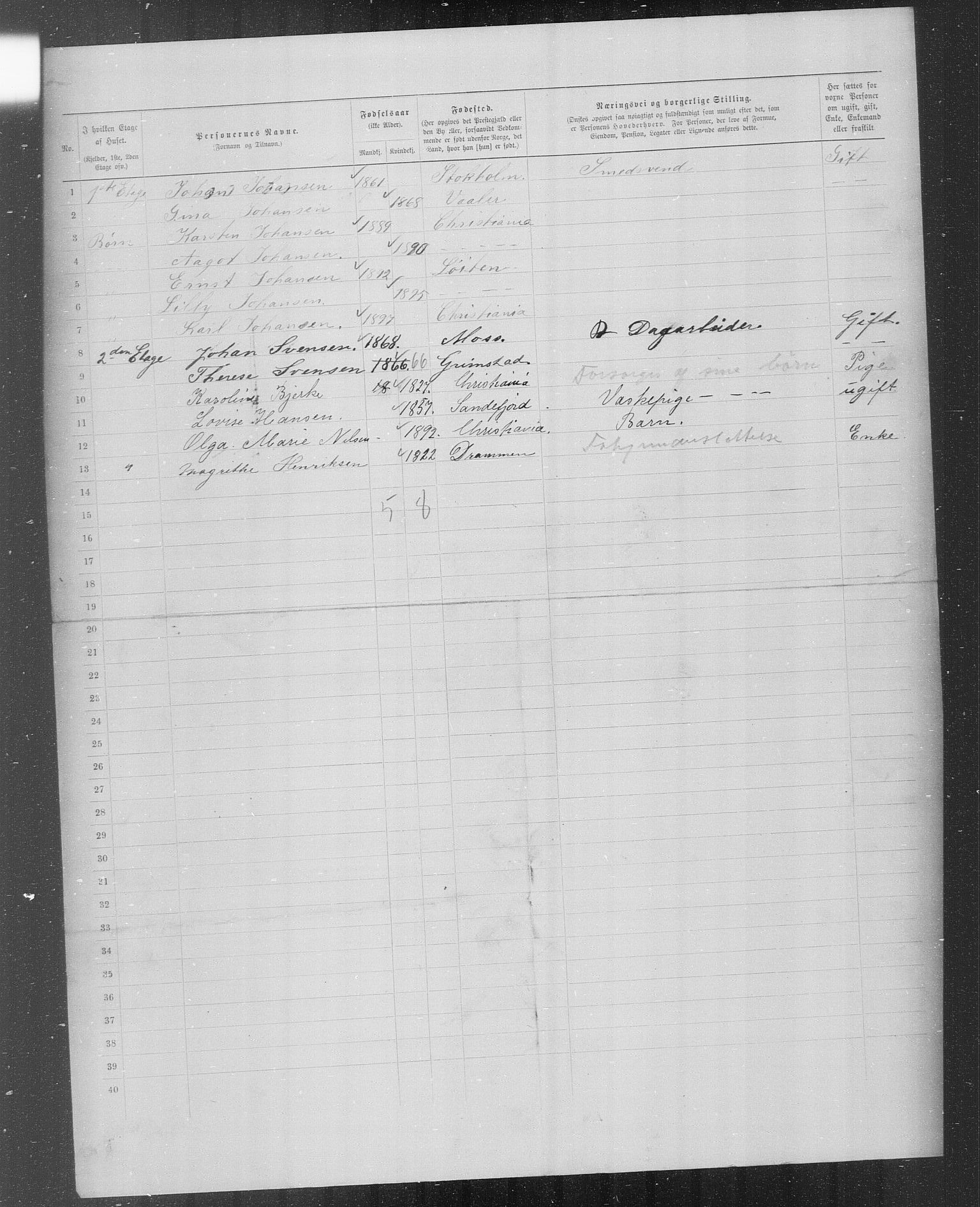 OBA, Municipal Census 1899 for Kristiania, 1899, p. 2642