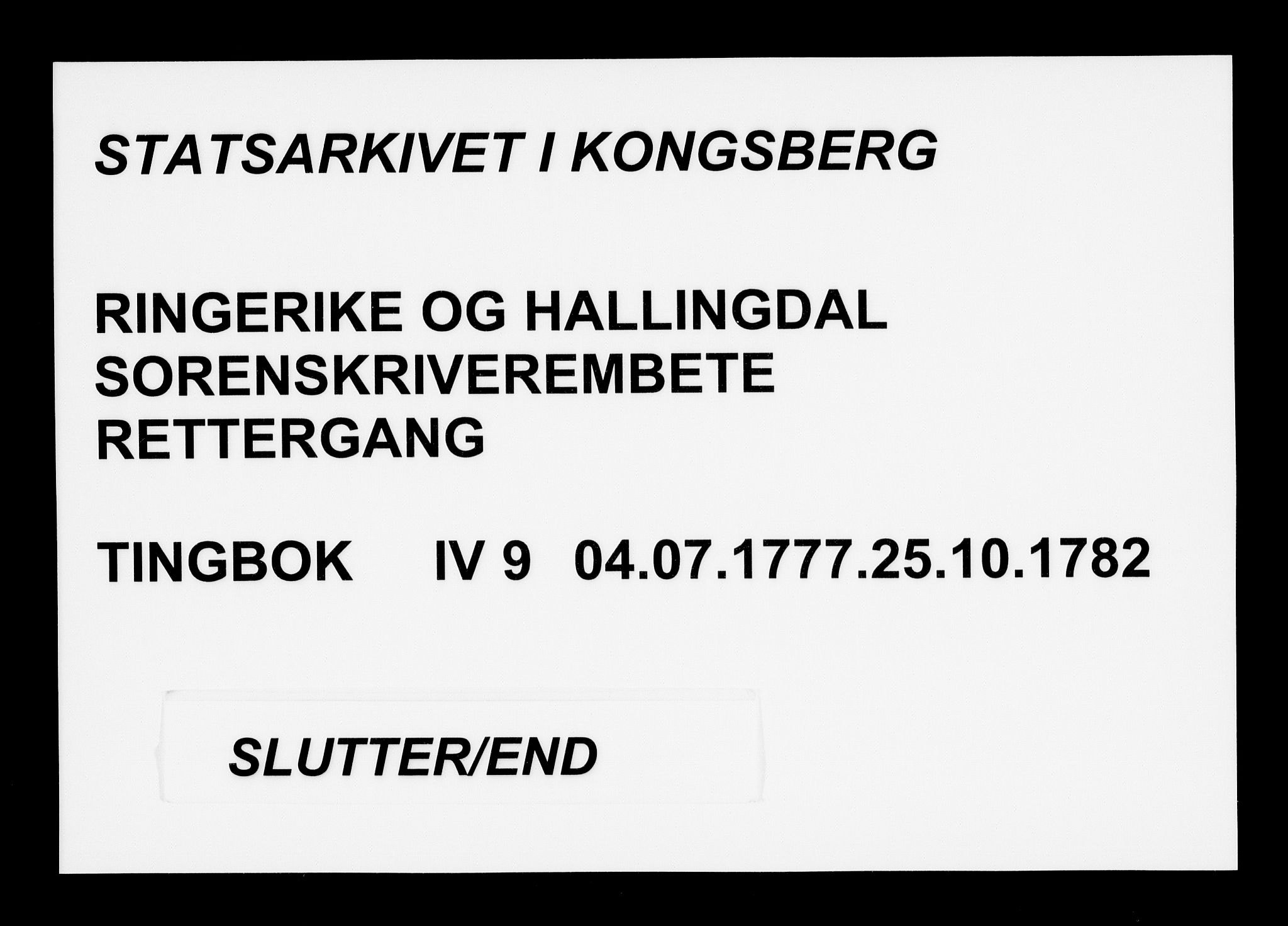 Ringerike og Hallingdal sorenskriveri, AV/SAKO-A-81/F/Fa/Fad/L0009: Tingbok - Hallingdal, 1777-1782