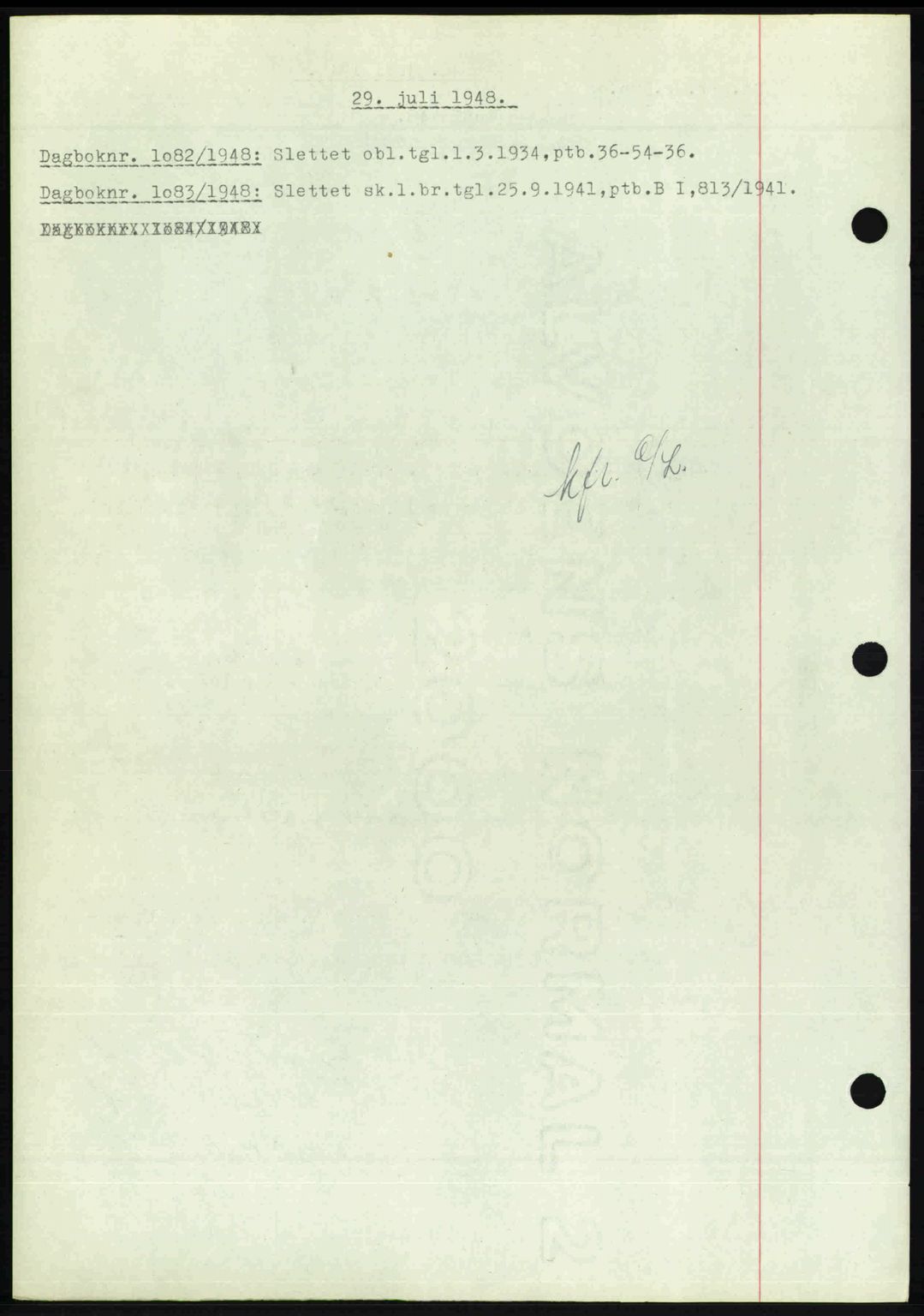 Nedenes sorenskriveri, SAK/1221-0006/G/Gb/Gba/L0059: Mortgage book no. A11, 1948-1948, Diary no: : 1082/1948