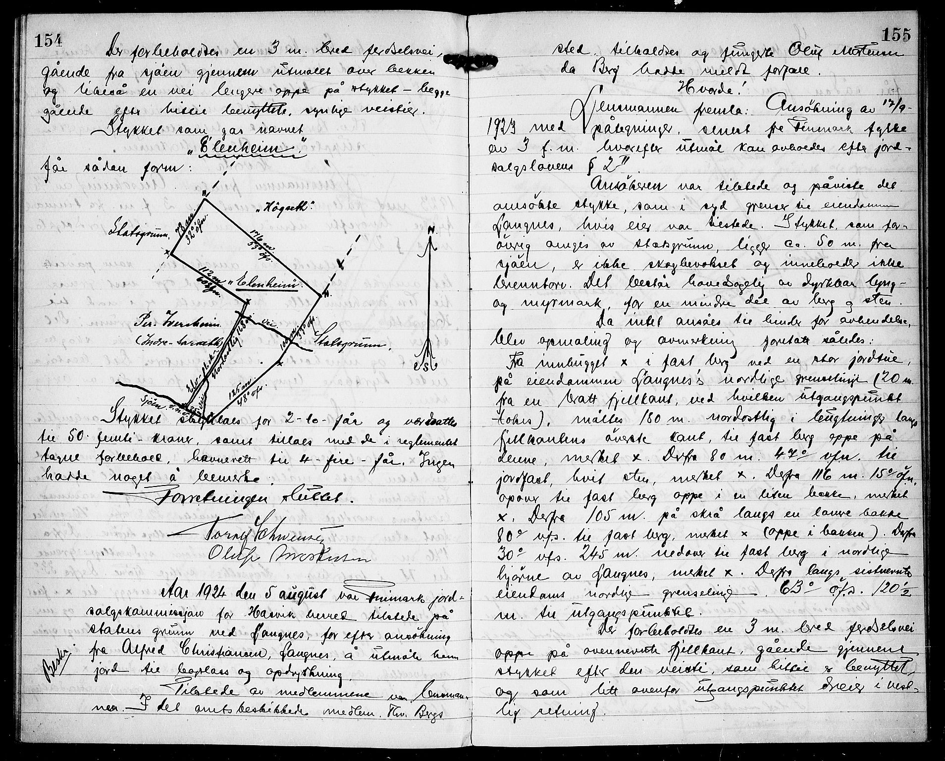 Lensmannen i Hasvik (hos Finnmarkseiendommen)*, FIEI/-, 1921-1927, p. 154-155