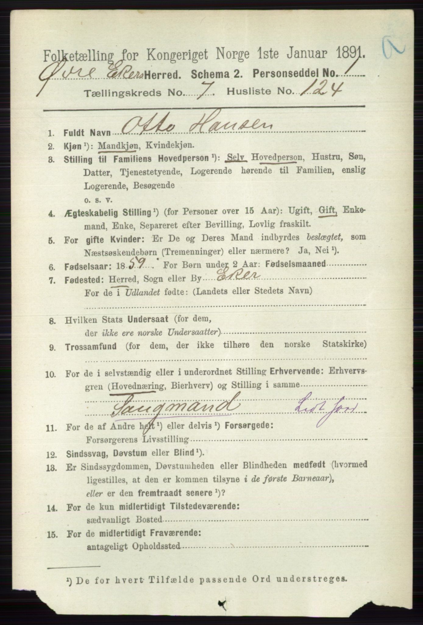 RA, 1891 census for 0624 Øvre Eiker, 1891, p. 3159