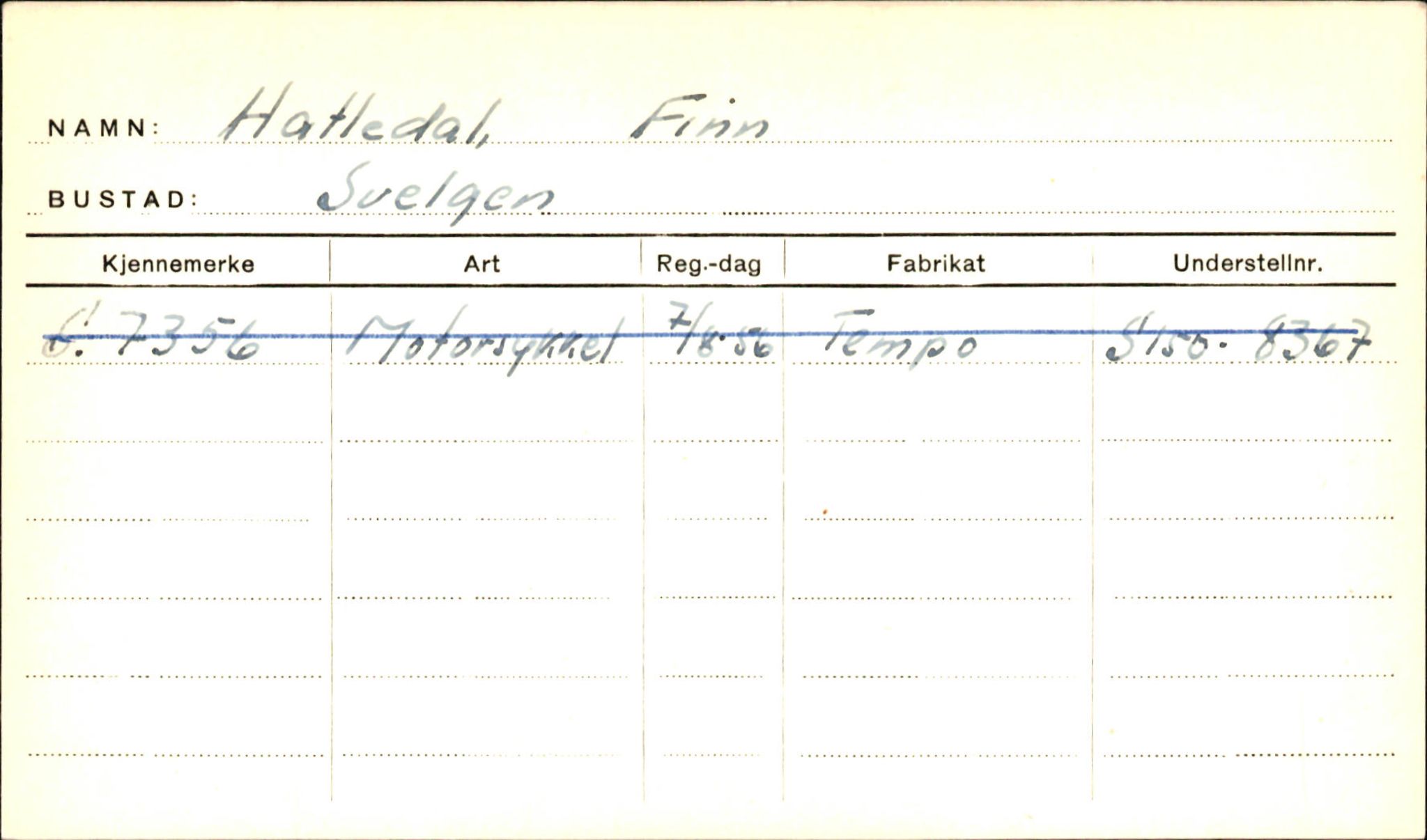 Statens vegvesen, Sogn og Fjordane vegkontor, SAB/A-5301/4/F/L0001A: Eigarregister Fjordane til 1.6.1961, 1930-1961, p. 133
