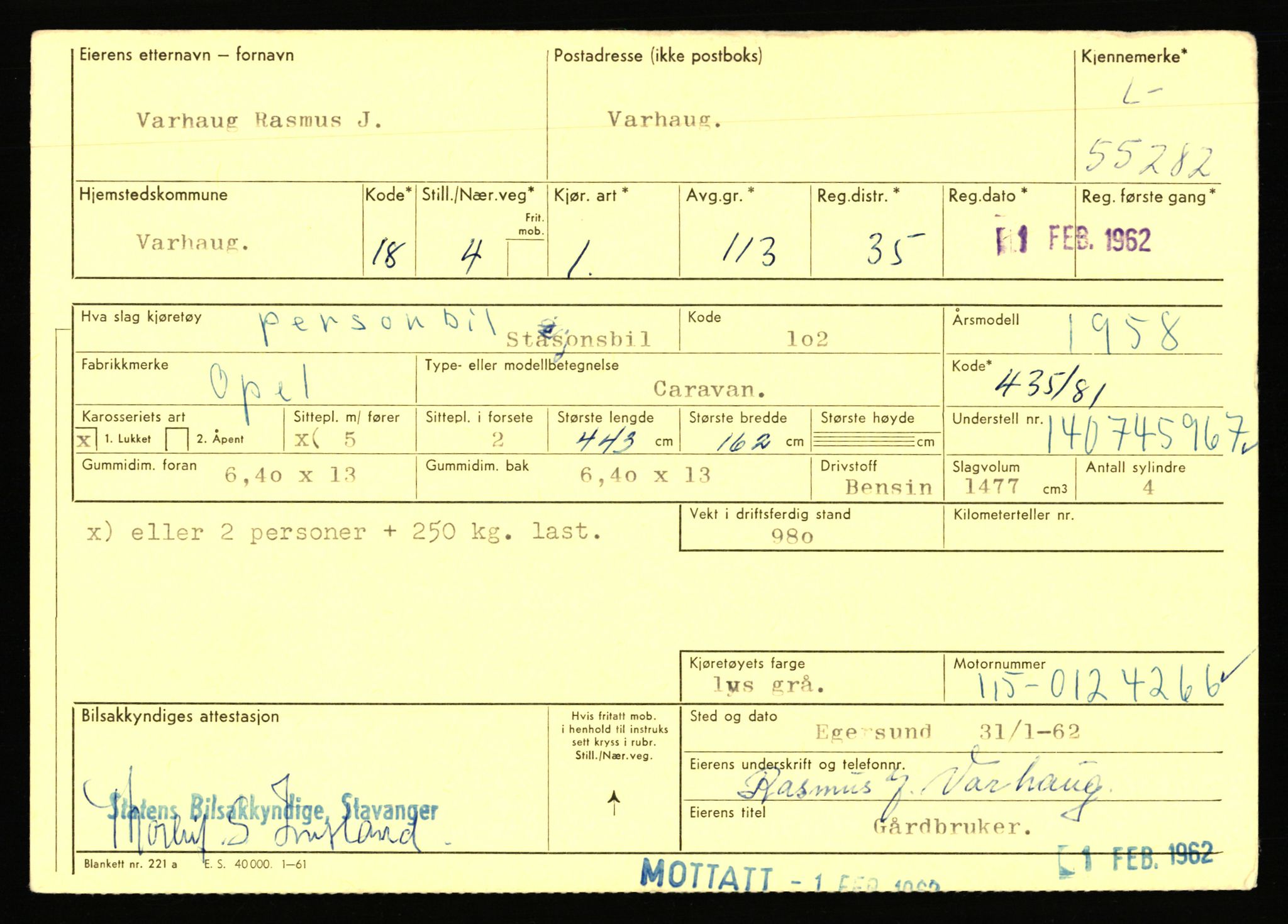 Stavanger trafikkstasjon, AV/SAST-A-101942/0/F/L0054: L-54200 - L-55699, 1930-1971, p. 2197