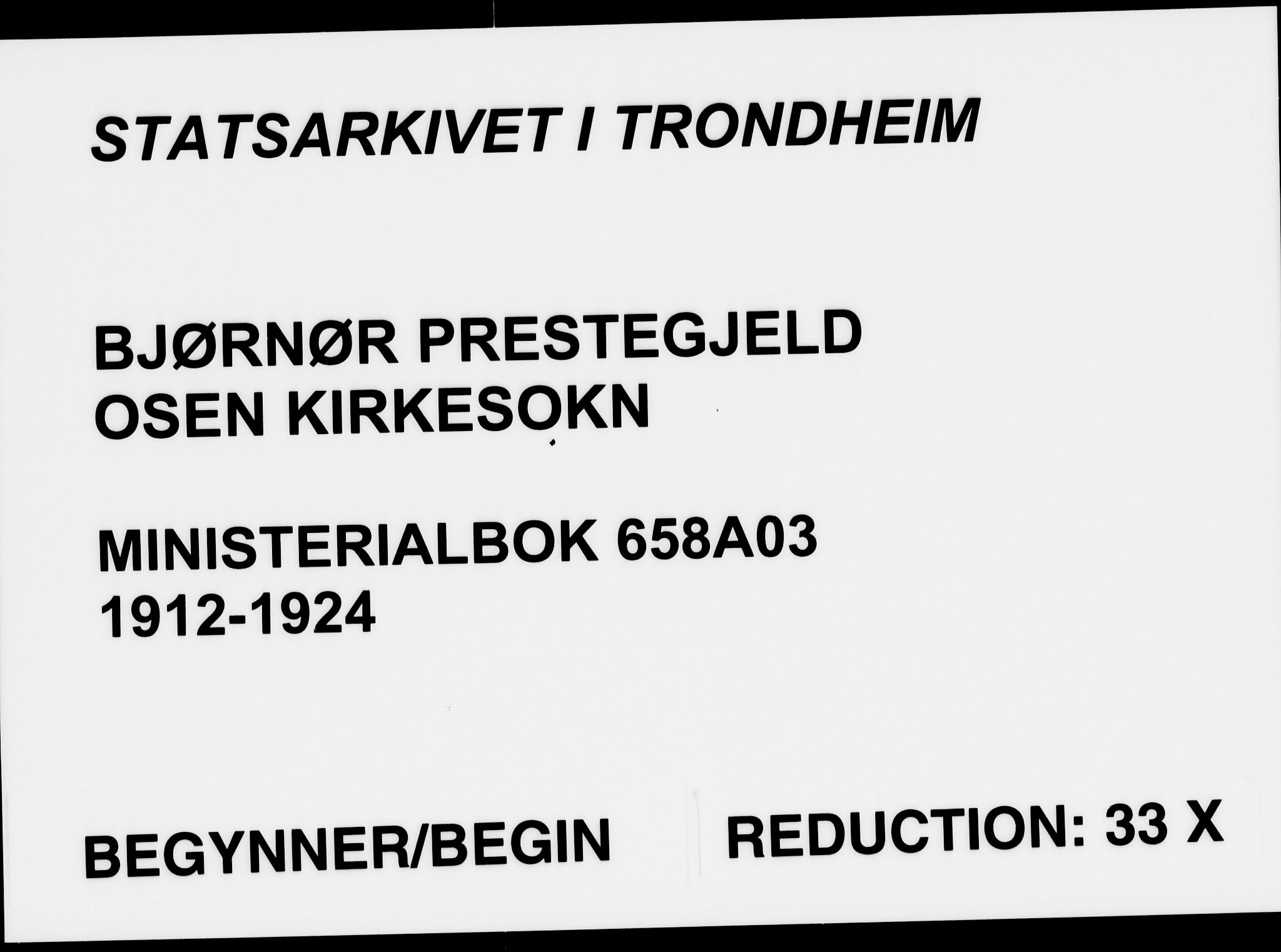 Ministerialprotokoller, klokkerbøker og fødselsregistre - Sør-Trøndelag, SAT/A-1456/658/L0724: Parish register (official) no. 658A03, 1912-1924